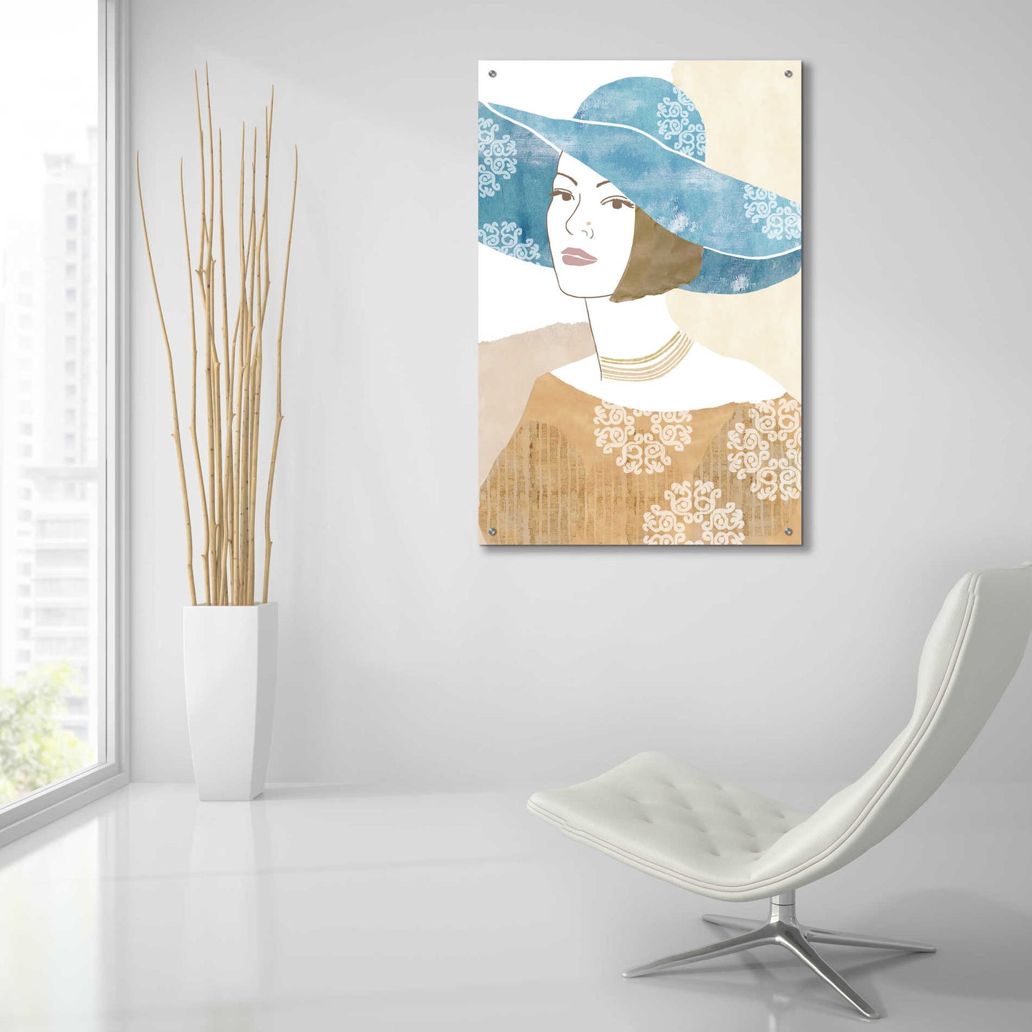 Epic Art 'Chapeau Boho II' by Flora Kouta Acrylic Glass Wall Art,24x36