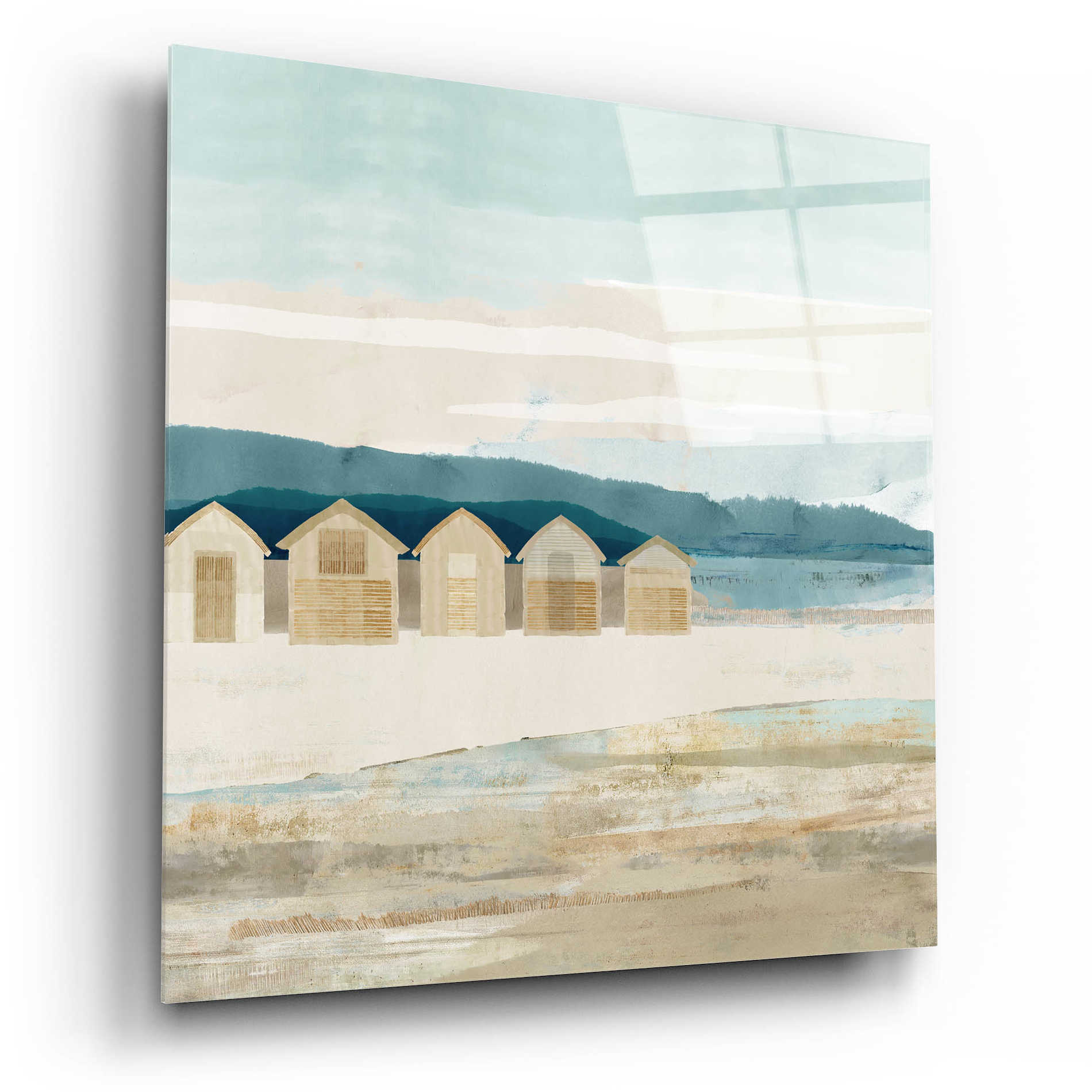 Epic Art 'Stone Bay Huts I' by Flora Kouta Acrylic Glass Wall Art,12x12