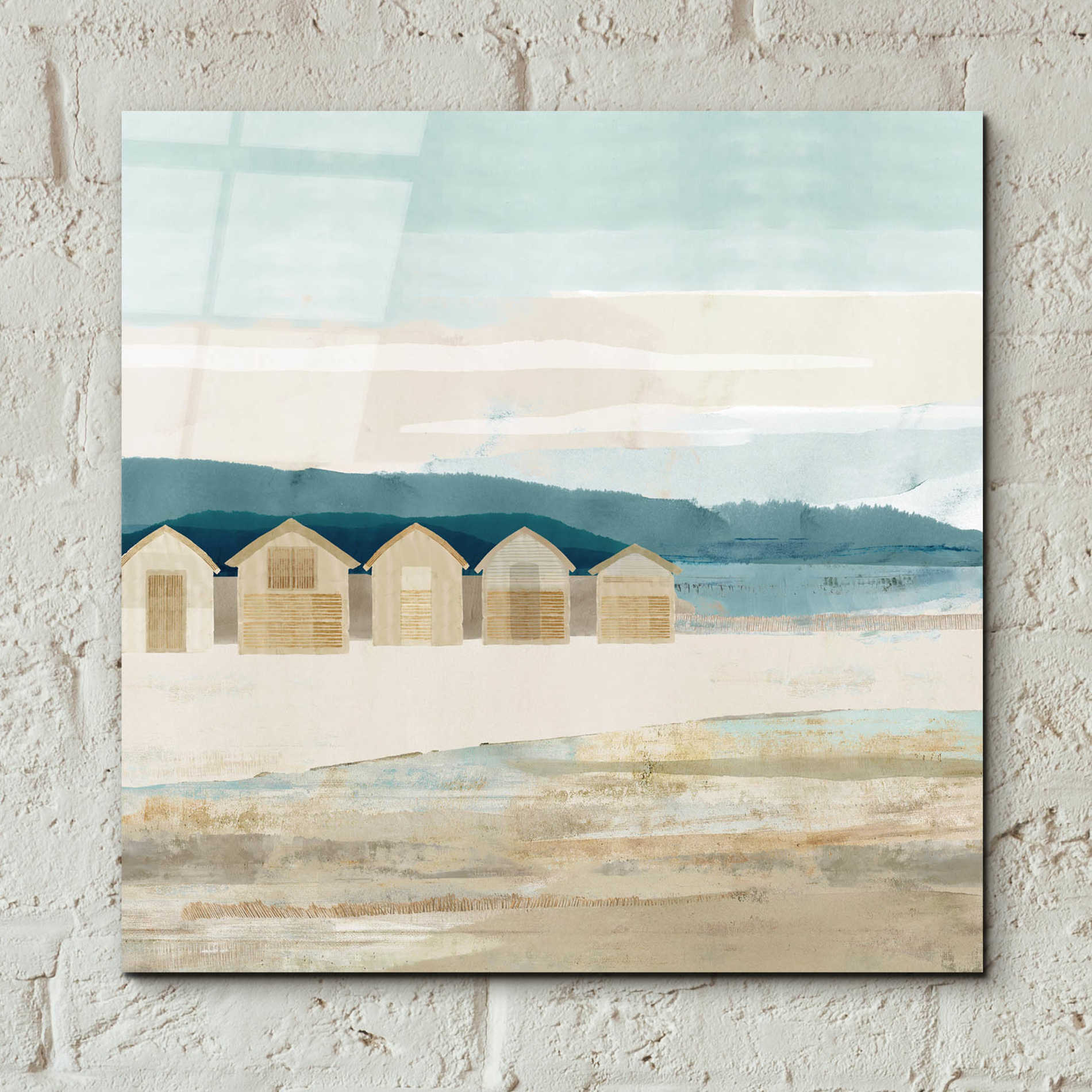 Epic Art 'Stone Bay Huts I' by Flora Kouta Acrylic Glass Wall Art,12x12