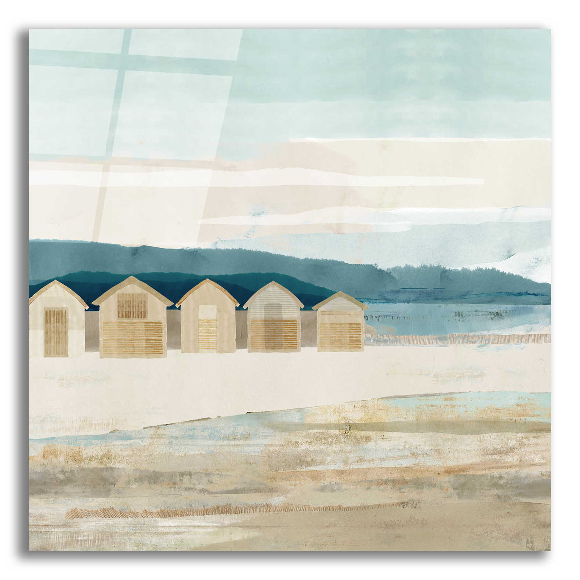 Epic Art 'Stone Bay Huts I' by Flora Kouta Acrylic Glass Wall Art,12x12