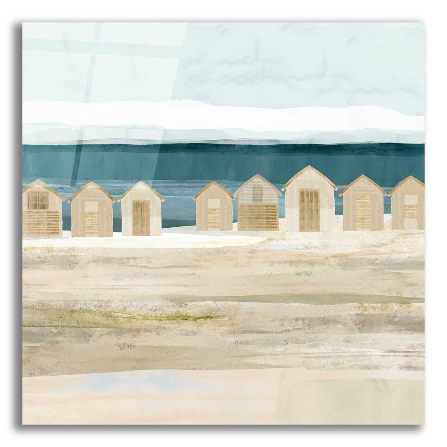 Epic Art 'Stone Bay Huts II' by Flora Kouta Acrylic Glass Wall Art,12x12