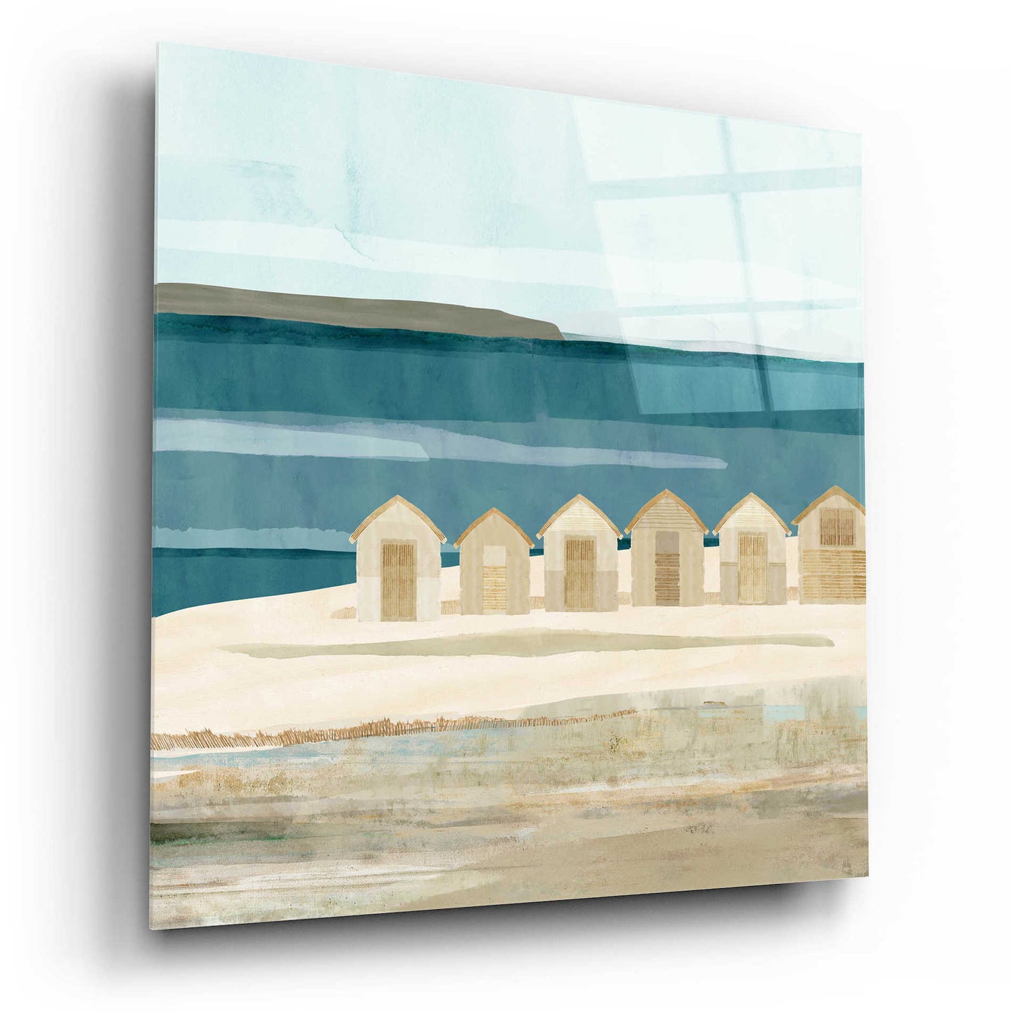 Epic Art 'Stone Bay Huts III' by Flora Kouta Acrylic Glass Wall Art,12x12