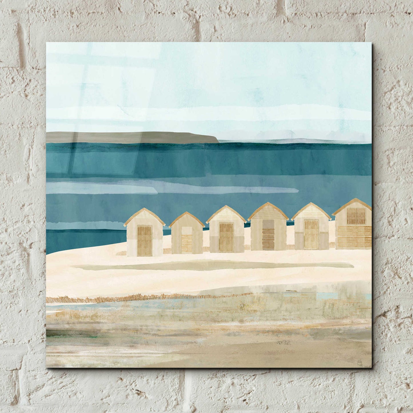 Epic Art 'Stone Bay Huts III' by Flora Kouta Acrylic Glass Wall Art,12x12