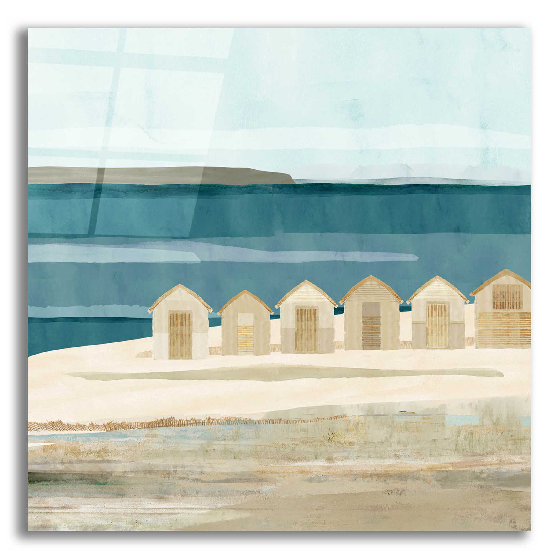 Epic Art 'Stone Bay Huts III' by Flora Kouta Acrylic Glass Wall Art,12x12