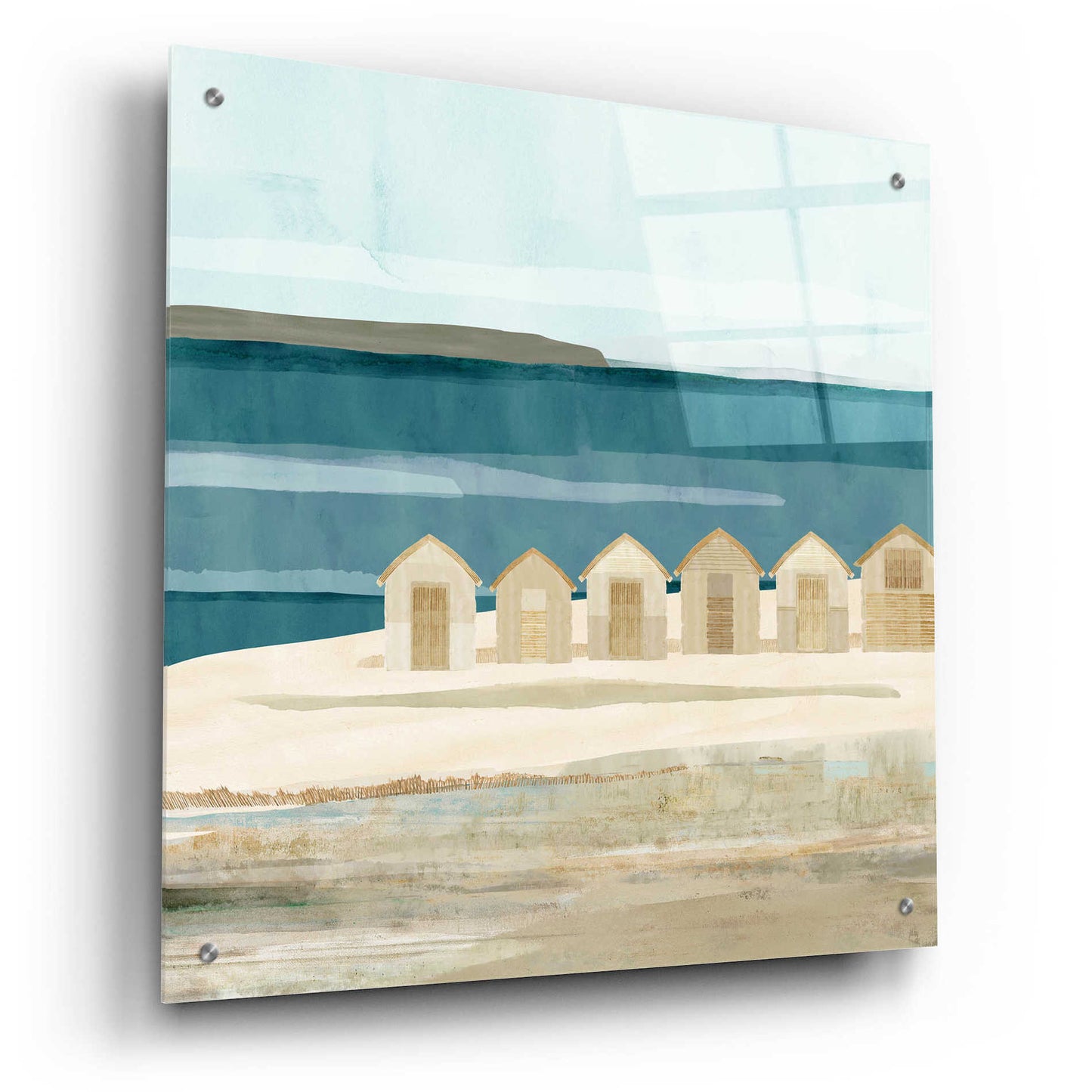 Epic Art 'Stone Bay Huts III' by Flora Kouta Acrylic Glass Wall Art,24x24