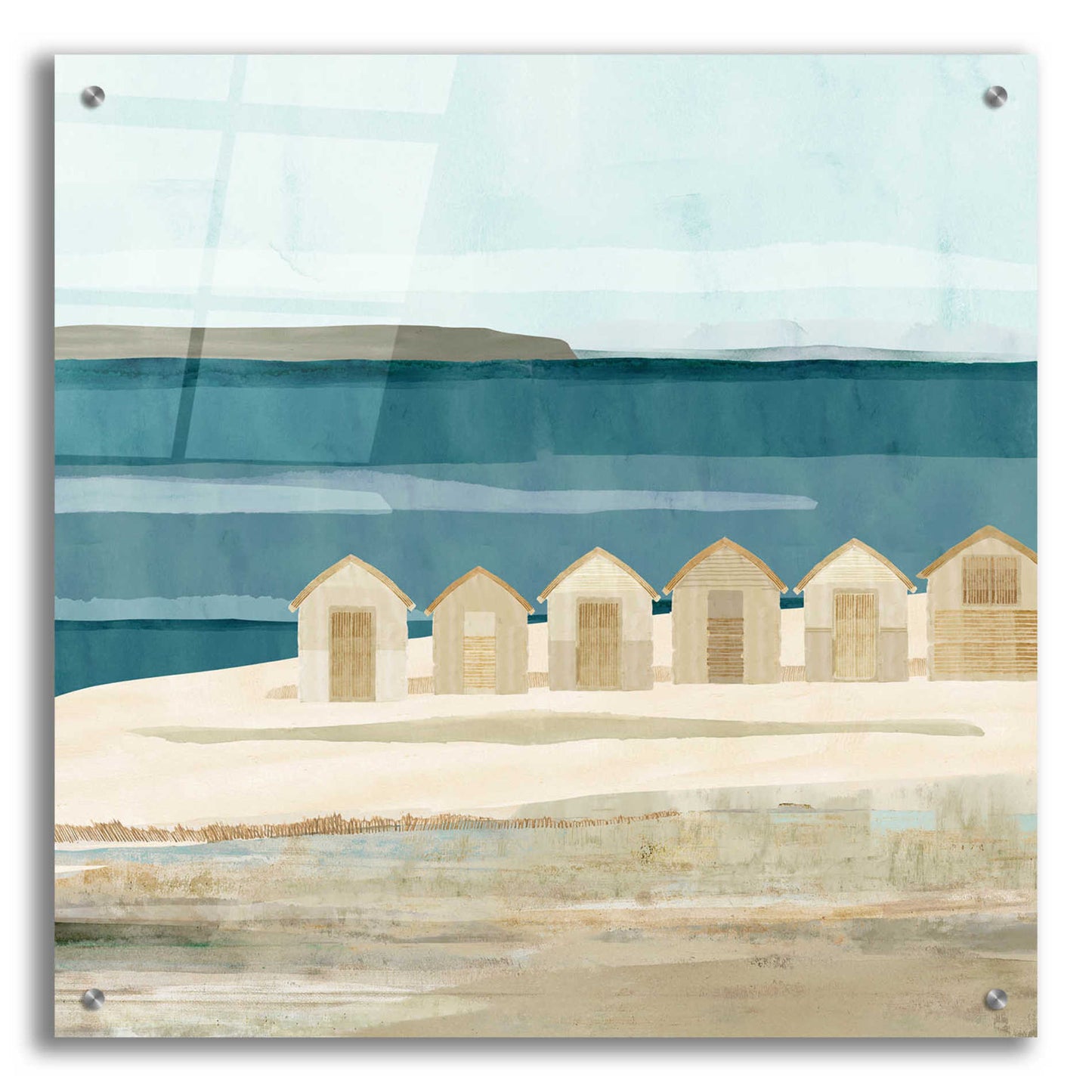 Epic Art 'Stone Bay Huts III' by Flora Kouta Acrylic Glass Wall Art,24x24