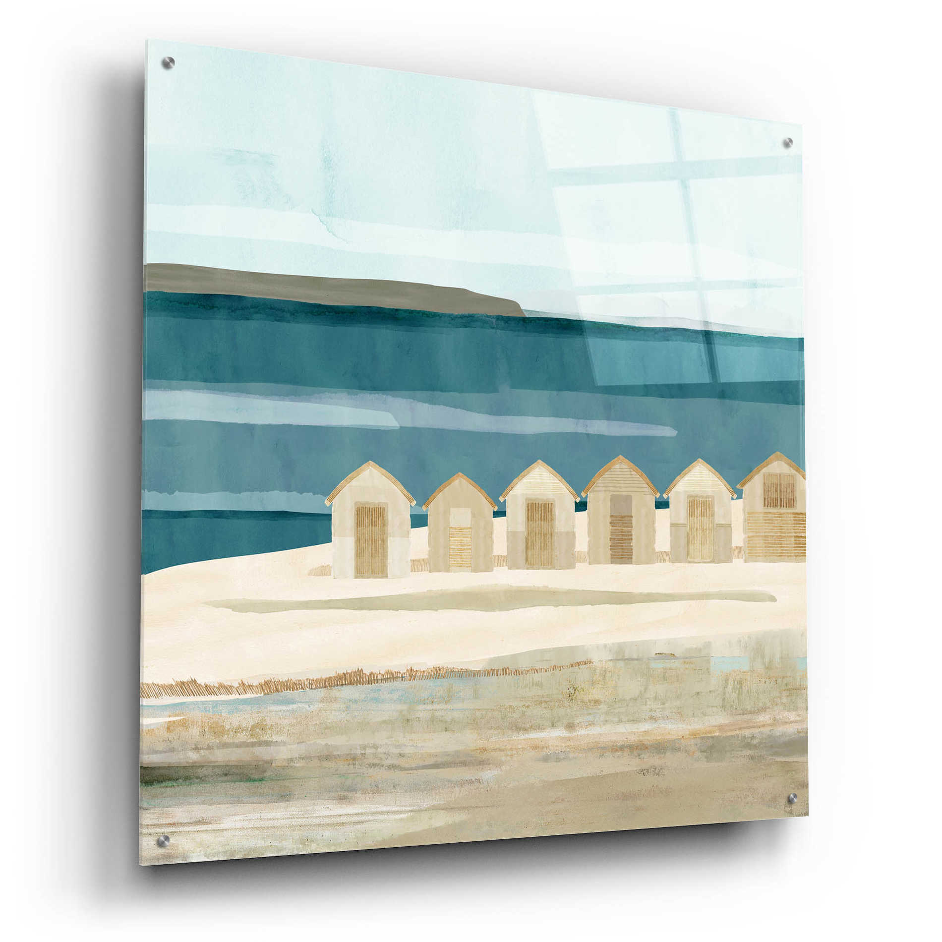 Epic Art 'Stone Bay Huts III' by Flora Kouta Acrylic Glass Wall Art,36x36