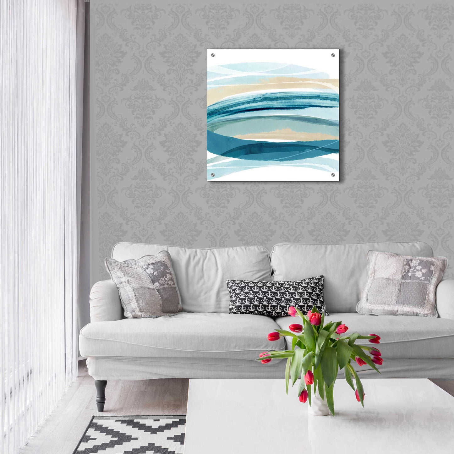 Epic Art 'Cirrus Flow I' by Flora Kouta Acrylic Glass Wall Art,24x24