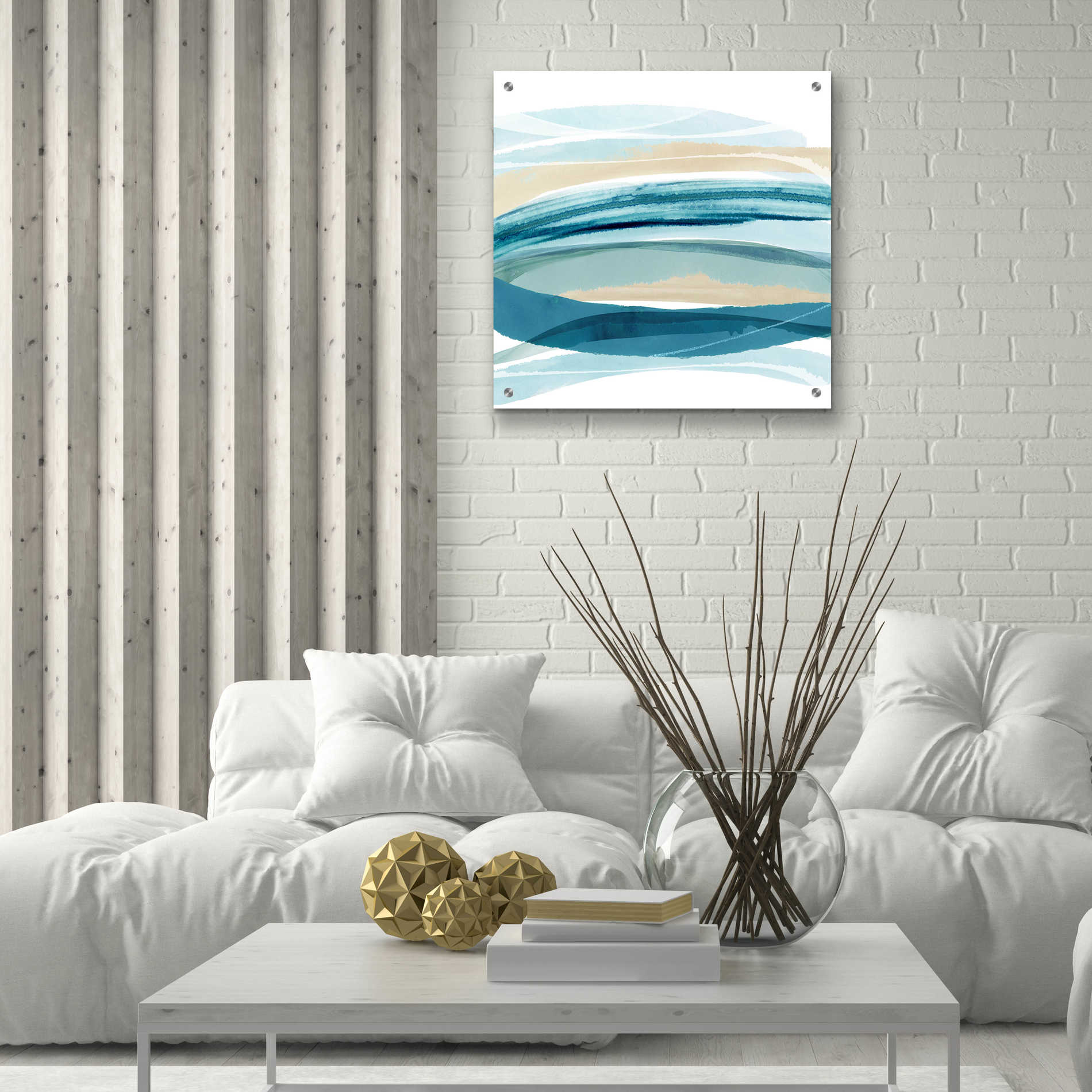 Epic Art 'Cirrus Flow I' by Flora Kouta Acrylic Glass Wall Art,24x24