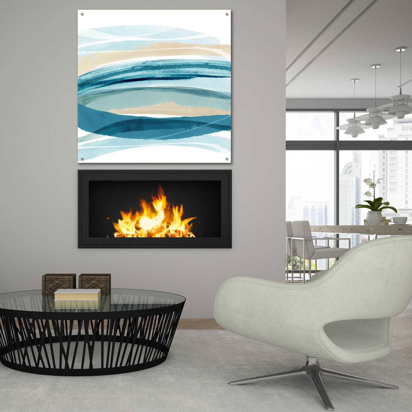 Epic Art 'Cirrus Flow I' by Flora Kouta Acrylic Glass Wall Art,36x36