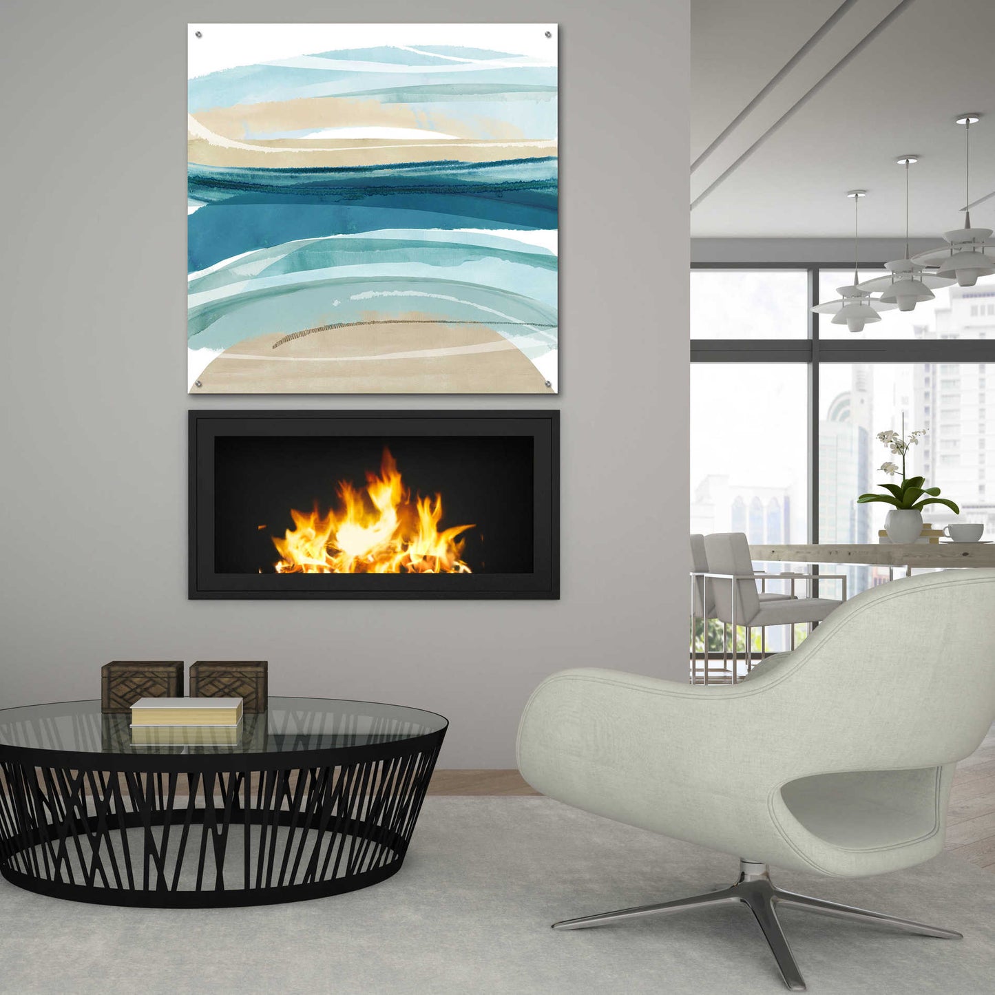 Epic Art 'Cirrus Flow II' by Flora Kouta Acrylic Glass Wall Art,36x36