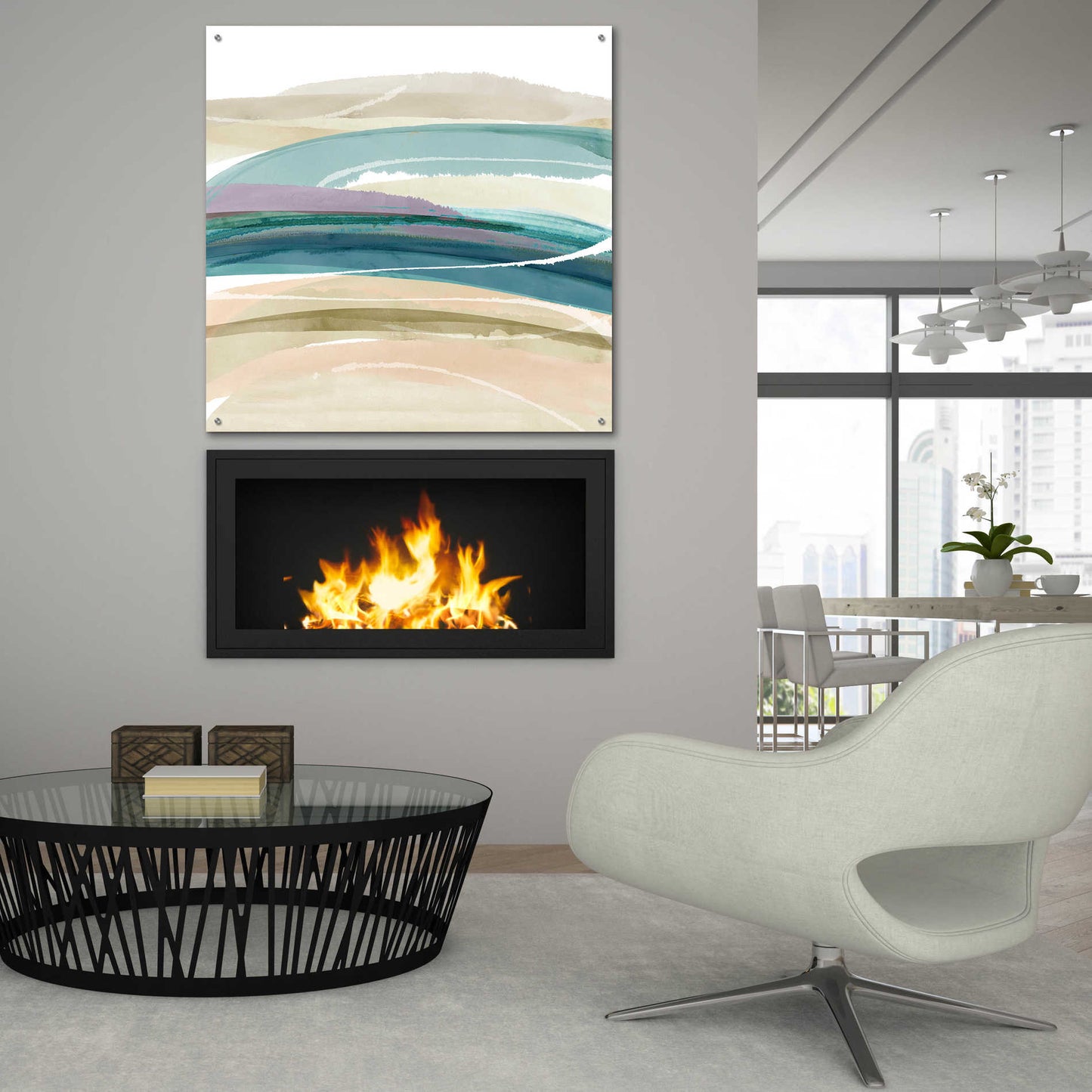 Epic Art 'Cirrus Flow III' by Flora Kouta Acrylic Glass Wall Art,36x36