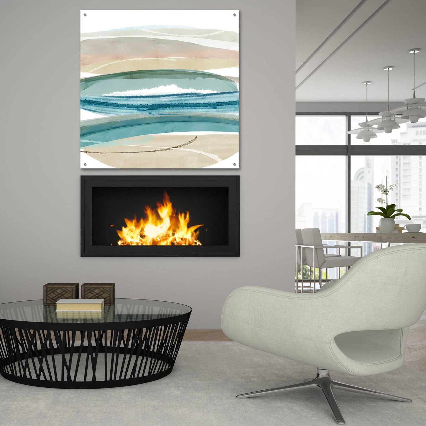 Epic Art 'Cirrus Flow IV' by Flora Kouta Acrylic Glass Wall Art,36x36