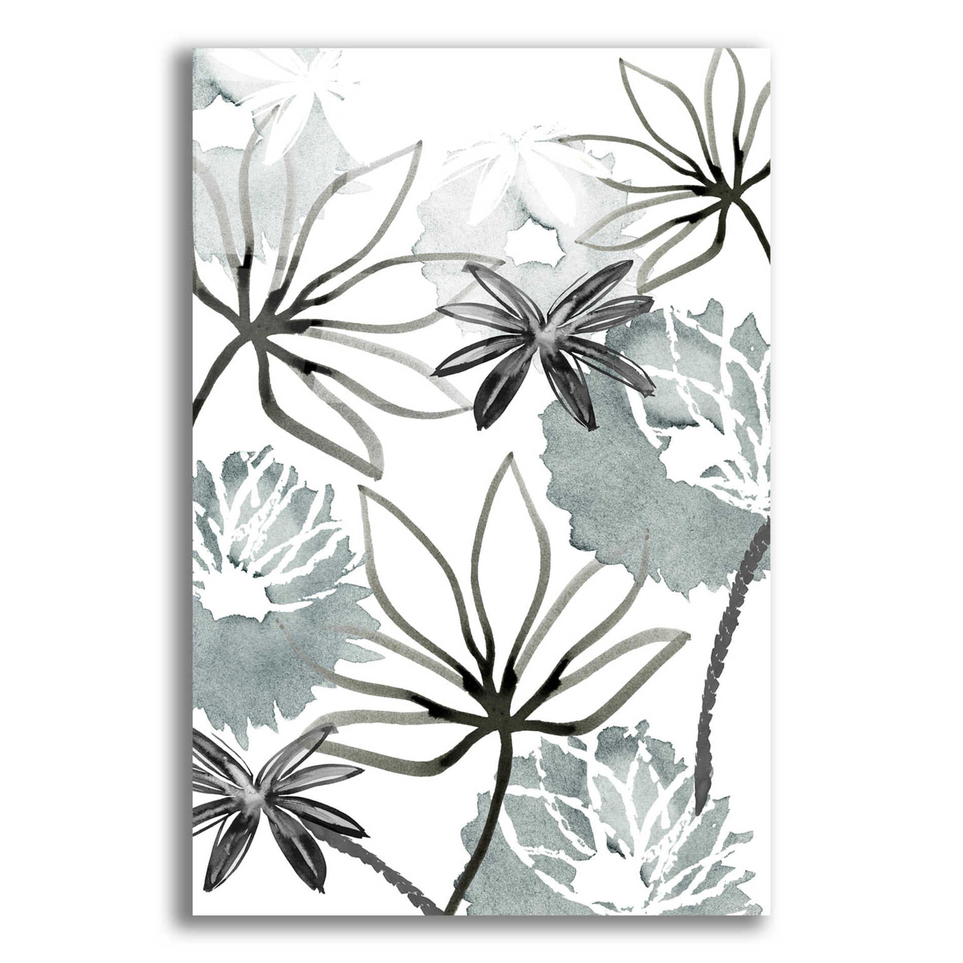 Epic Art 'Monochrome Flowers II' by Flora Kouta Acrylic Glass Wall Art