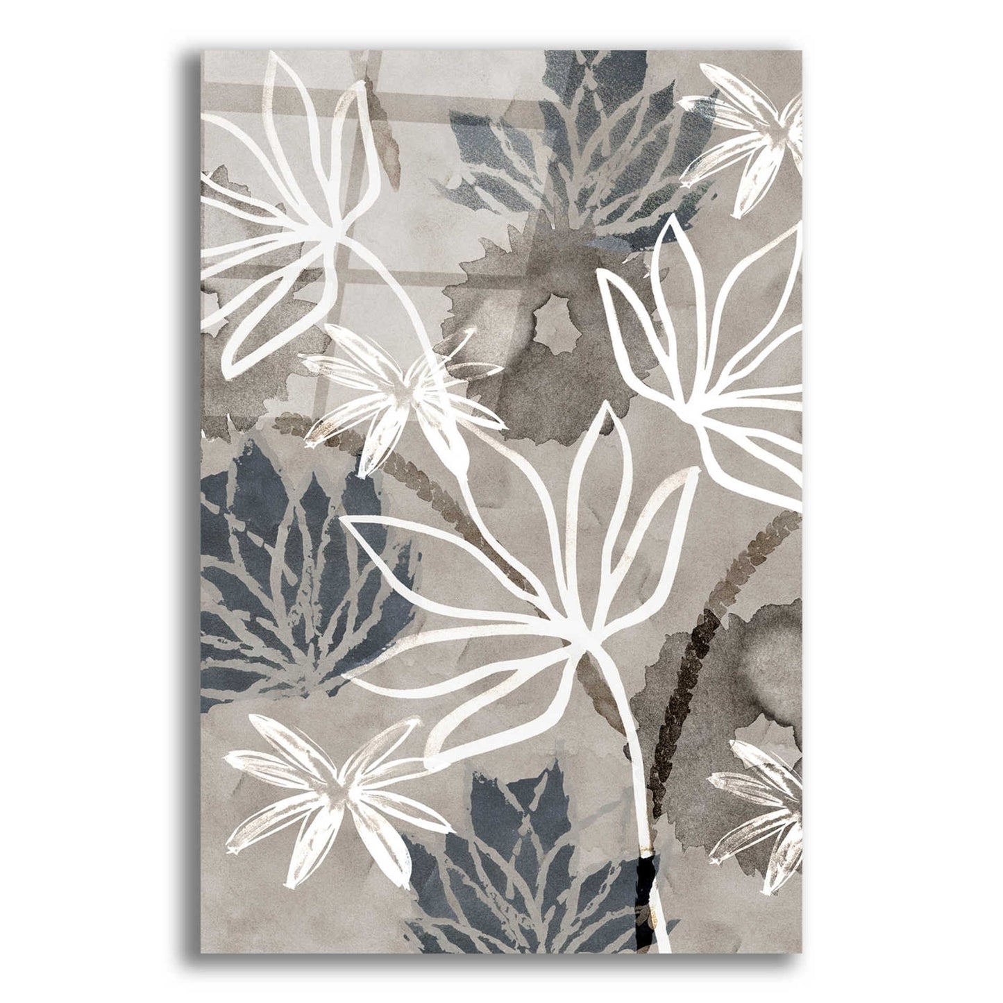 Epic Art 'Monochrome Flowers IV' by Flora Kouta Acrylic Glass Wall Art,12x16