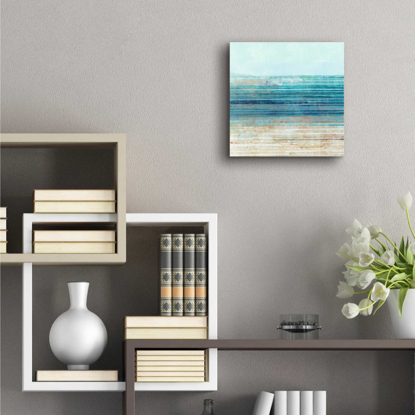 Epic Art 'Ocean Daydream I' by Flora Kouta Acrylic Glass Wall Art,12x12