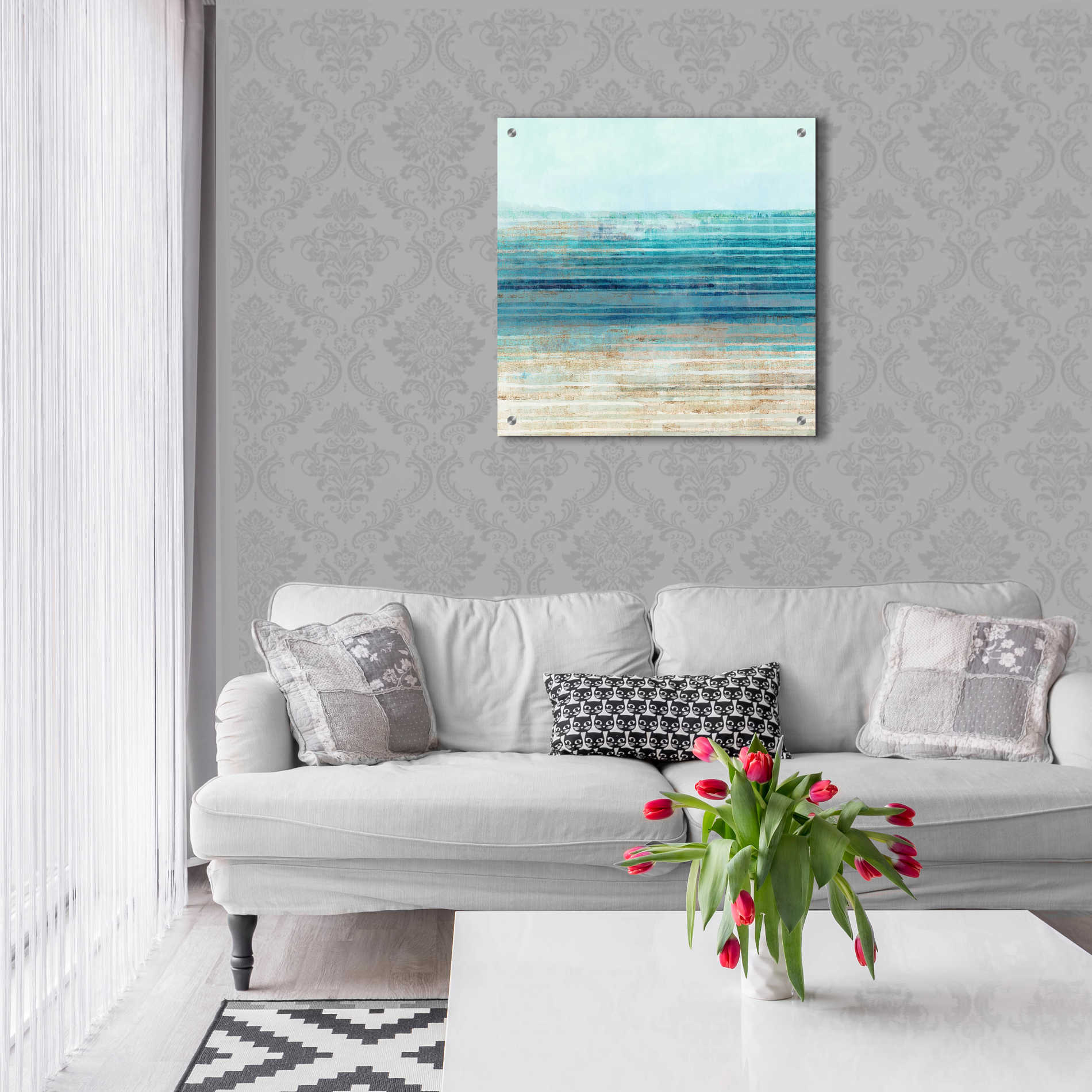 Epic Art 'Ocean Daydream I' by Flora Kouta Acrylic Glass Wall Art,24x24