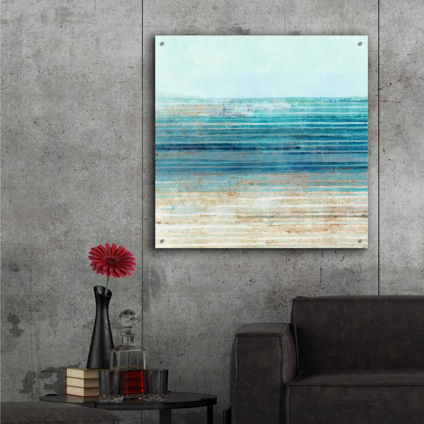 Epic Art 'Ocean Daydream I' by Flora Kouta Acrylic Glass Wall Art,36x36