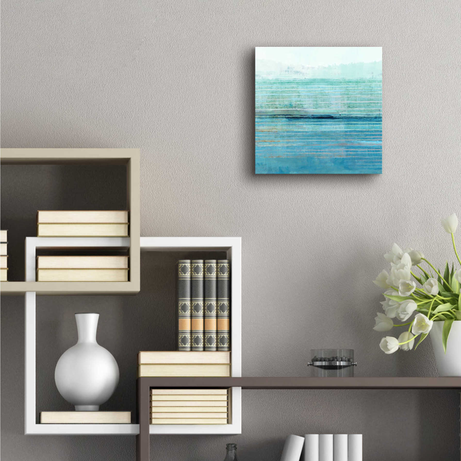 Epic Art 'Ocean Daydream II' by Flora Kouta Acrylic Glass Wall Art,12x12