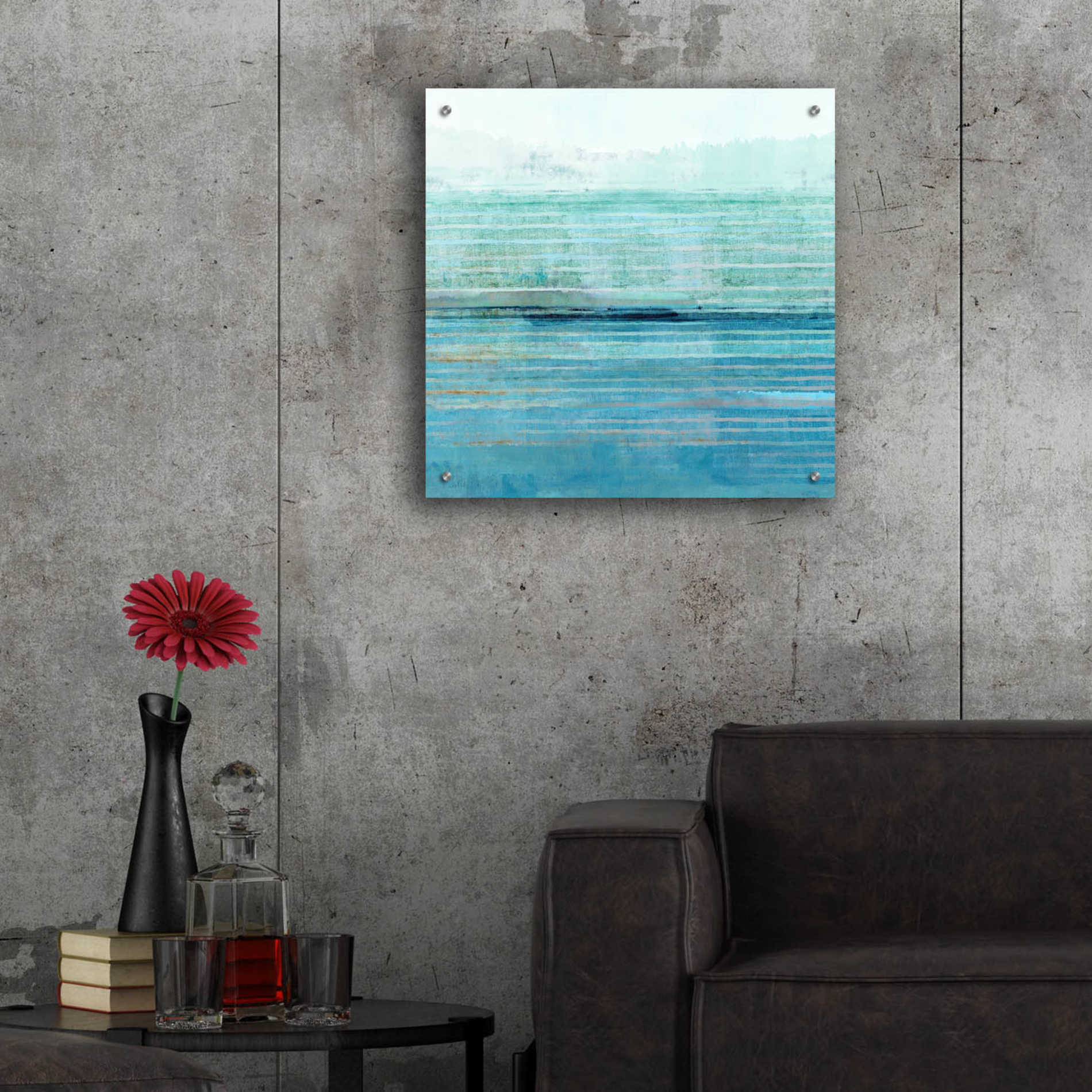 Epic Art 'Ocean Daydream II' by Flora Kouta Acrylic Glass Wall Art,24x24