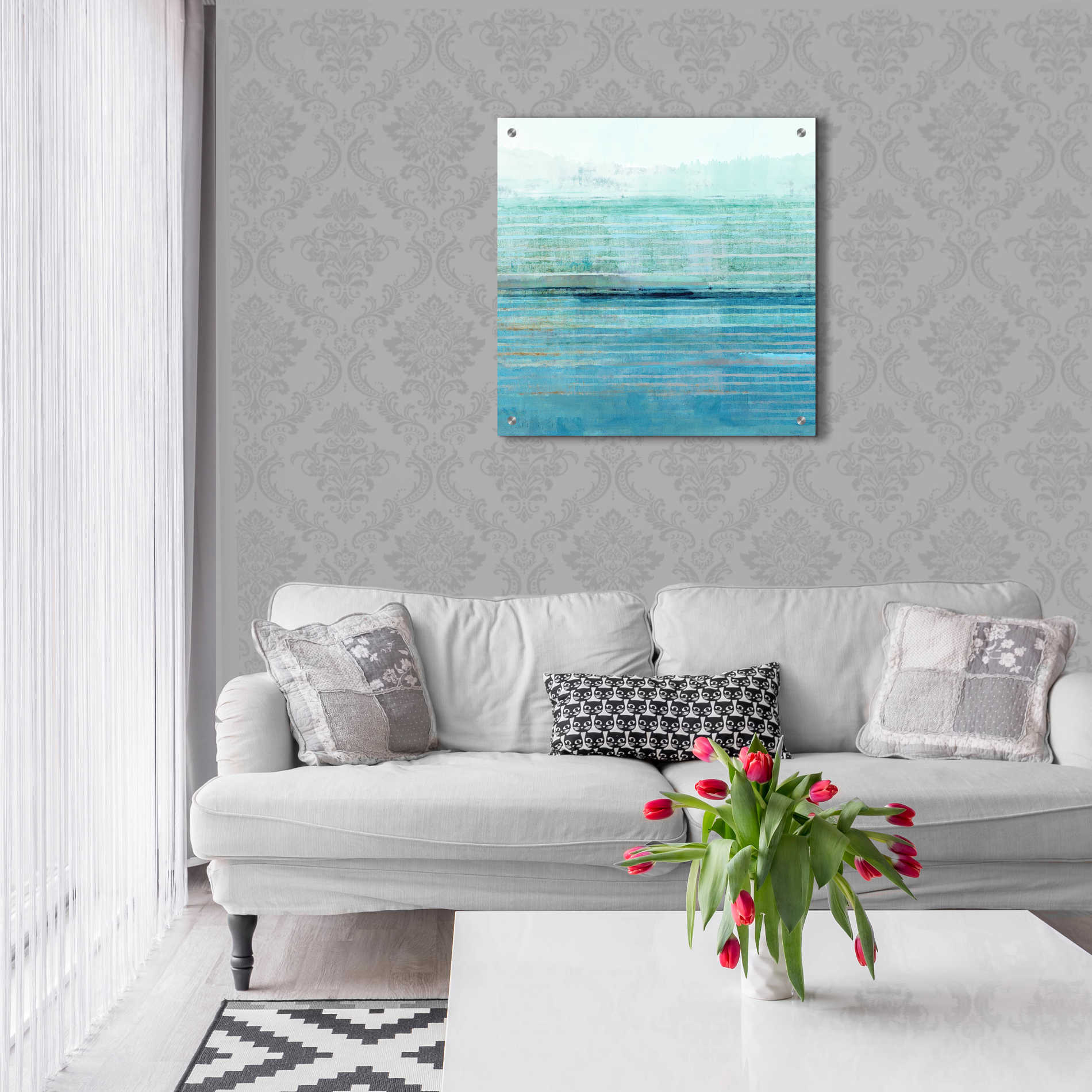 Epic Art 'Ocean Daydream II' by Flora Kouta Acrylic Glass Wall Art,24x24