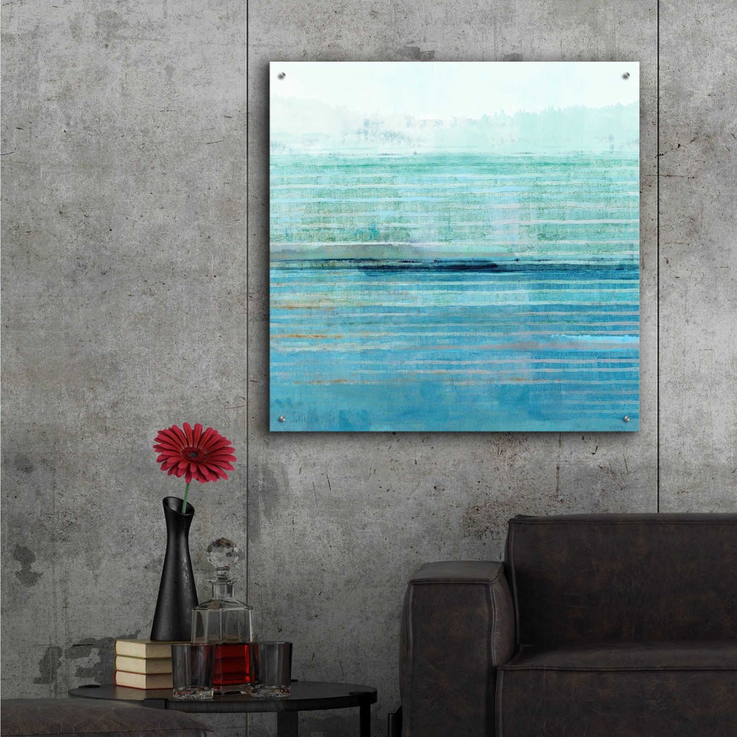 Epic Art 'Ocean Daydream II' by Flora Kouta Acrylic Glass Wall Art,36x36