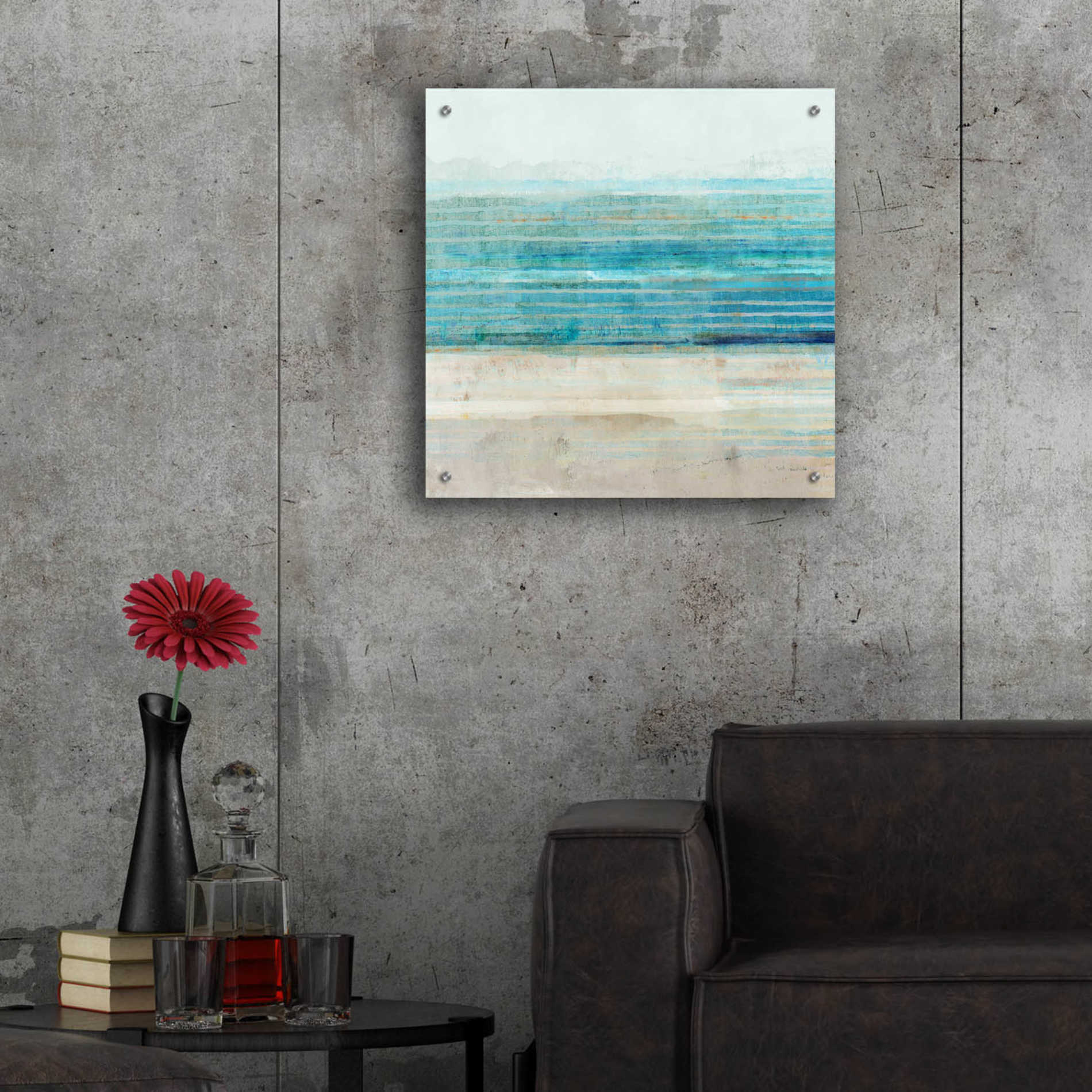 Epic Art 'Ocean Daydream III' by Flora Kouta Acrylic Glass Wall Art,24x24