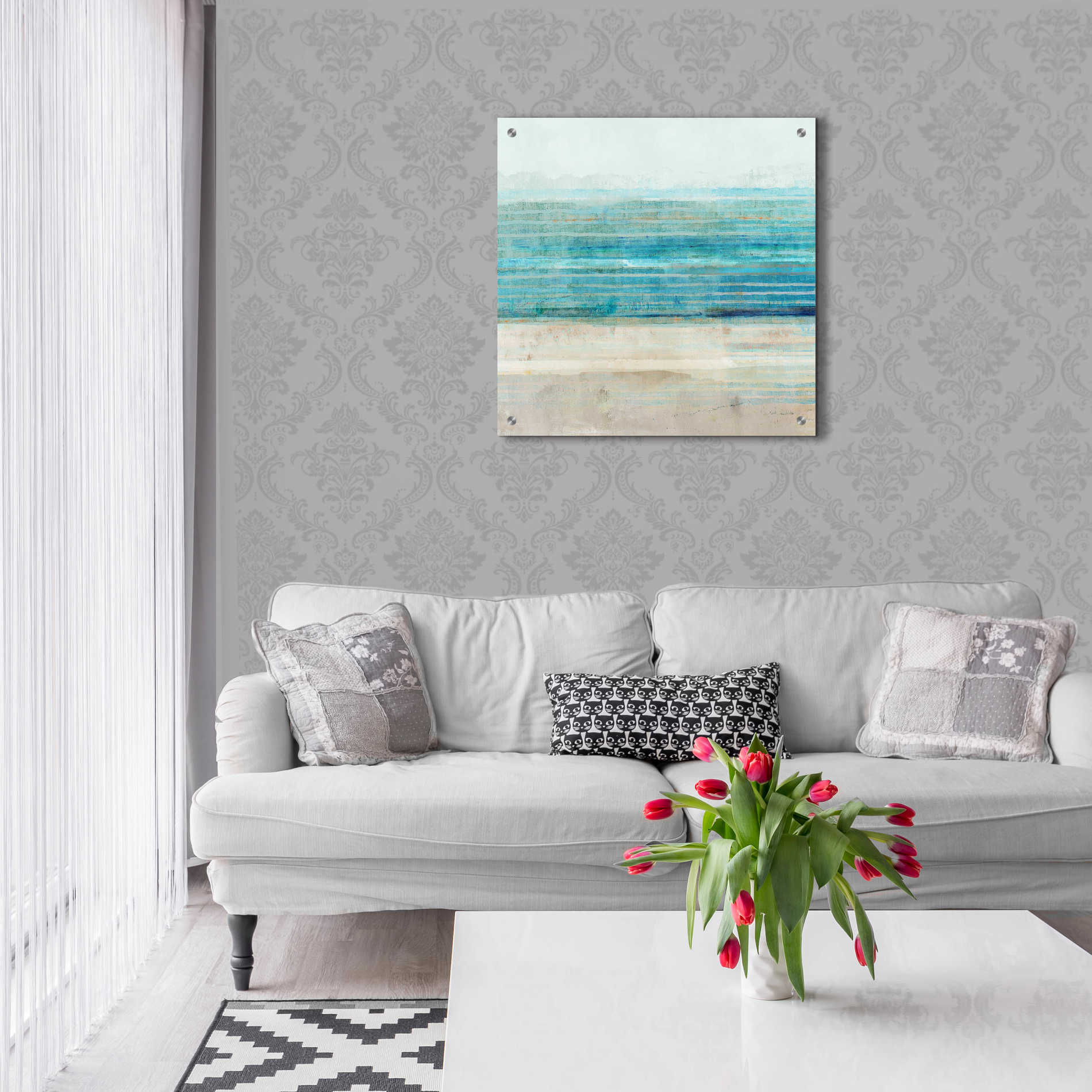 Epic Art 'Ocean Daydream III' by Flora Kouta Acrylic Glass Wall Art,24x24