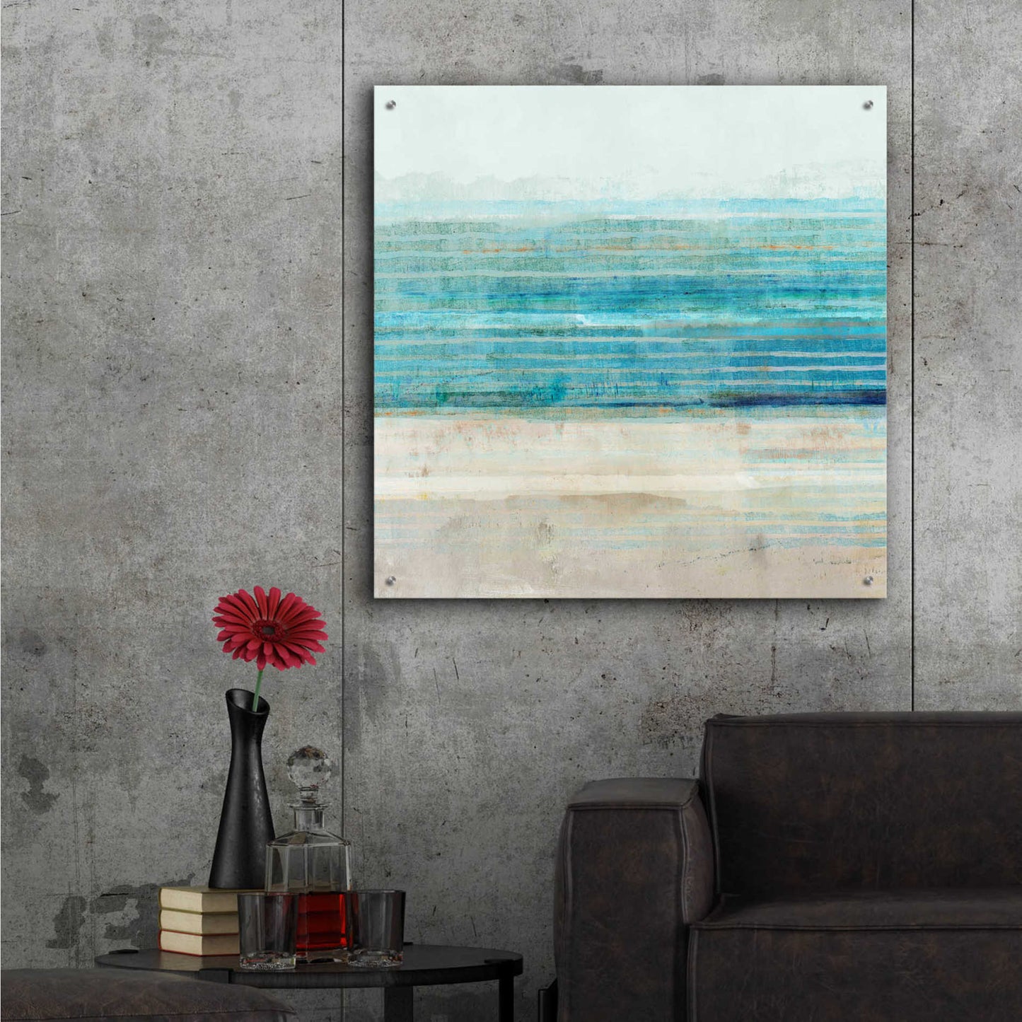 Epic Art 'Ocean Daydream III' by Flora Kouta Acrylic Glass Wall Art,36x36