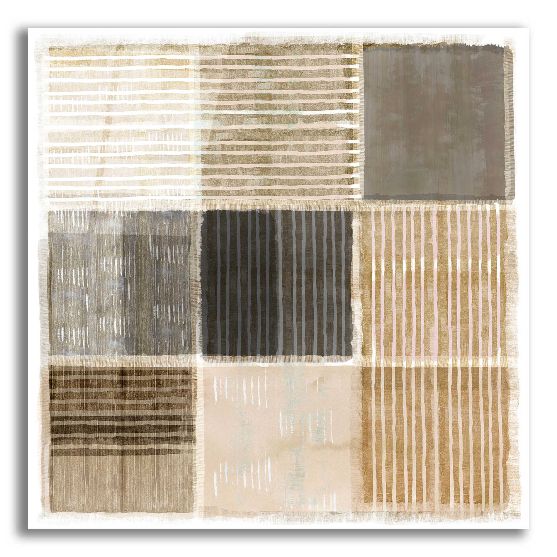 Epic Art 'Natural Patchwork II' by Flora Kouta Acrylic Glass Wall Art,12x12