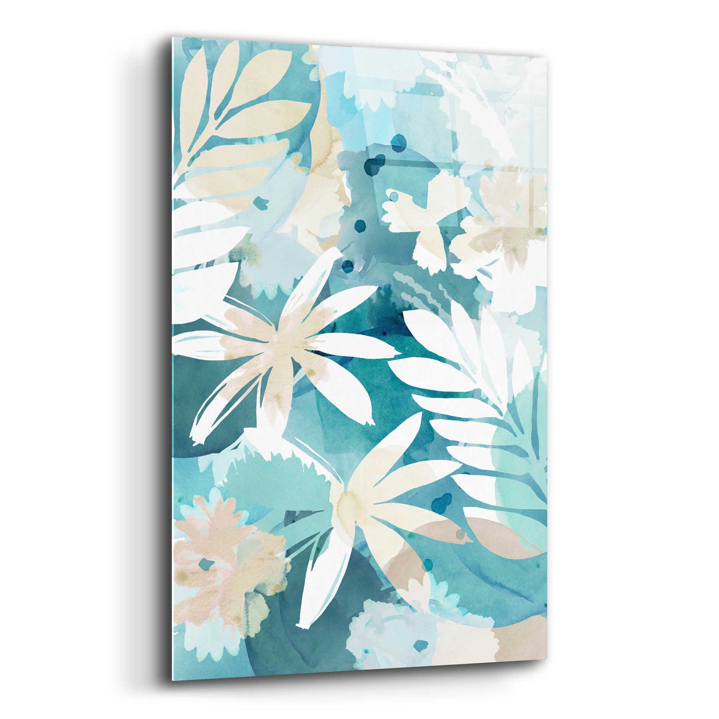 Epic Art 'Soft Blue Floral II' by Flora Kouta Acrylic Glass Wall Art,12x16