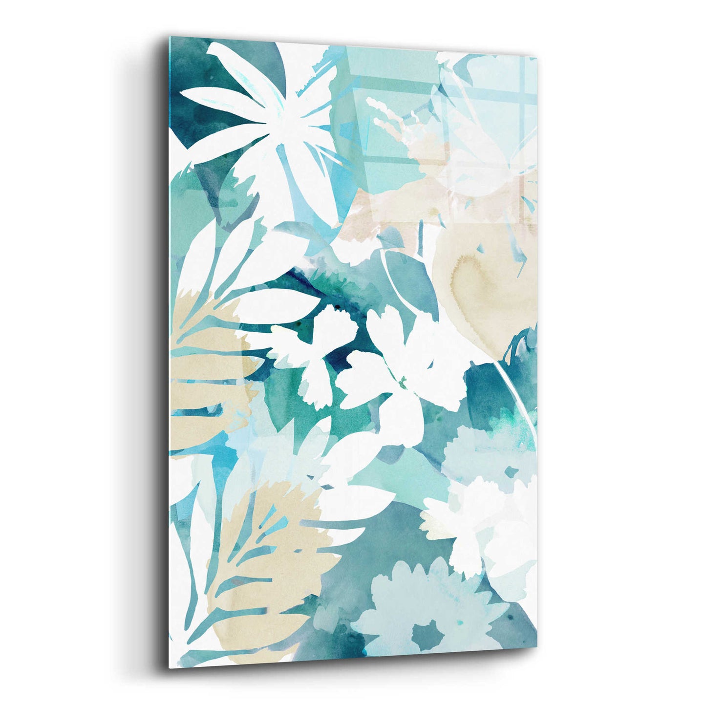 Epic Art 'Soft Blue Floral III' by Flora Kouta Acrylic Glass Wall Art,12x16