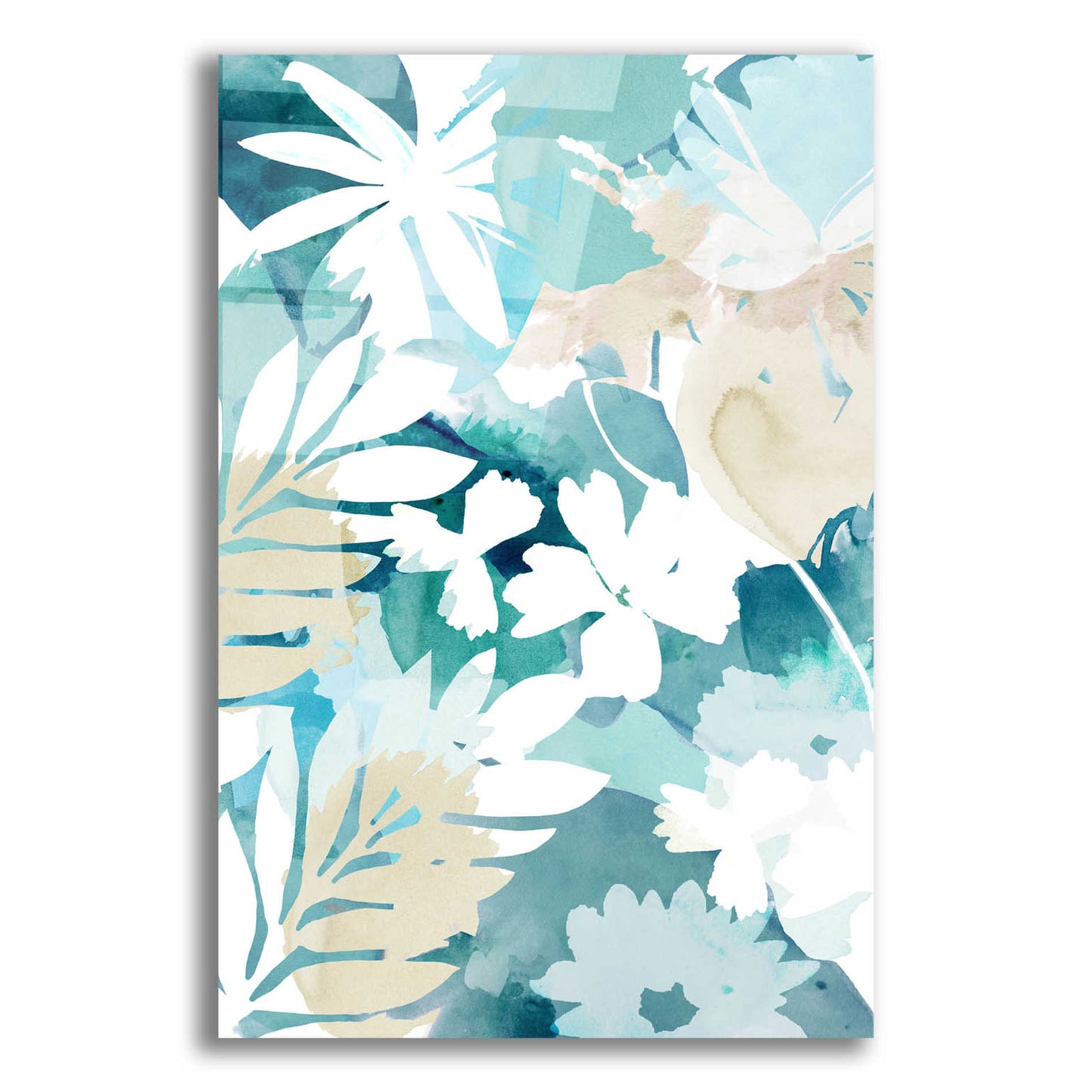 Epic Art 'Soft Blue Floral III' by Flora Kouta Acrylic Glass Wall Art,12x16