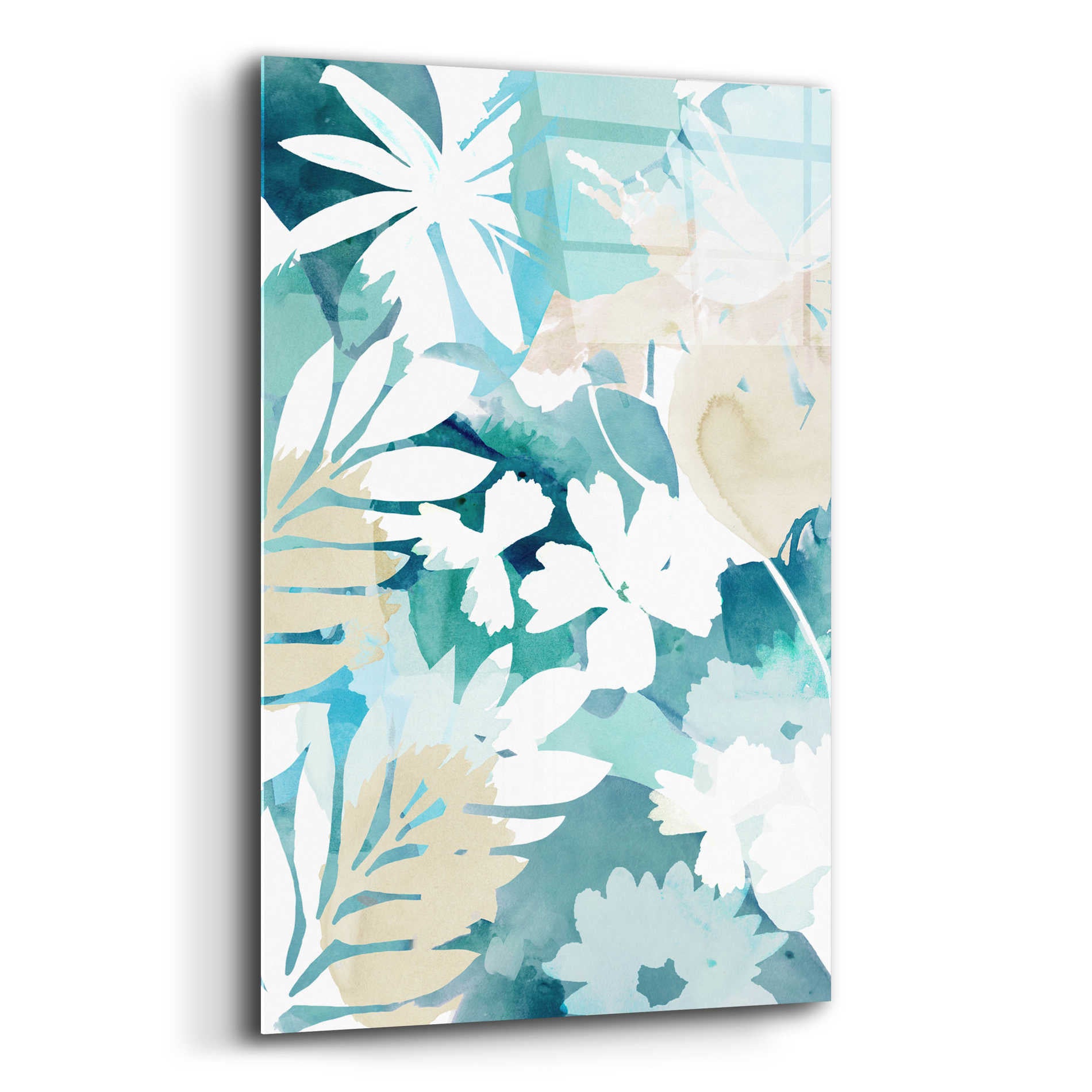 Epic Art 'Soft Blue Floral III' by Flora Kouta Acrylic Glass Wall Art,16x24