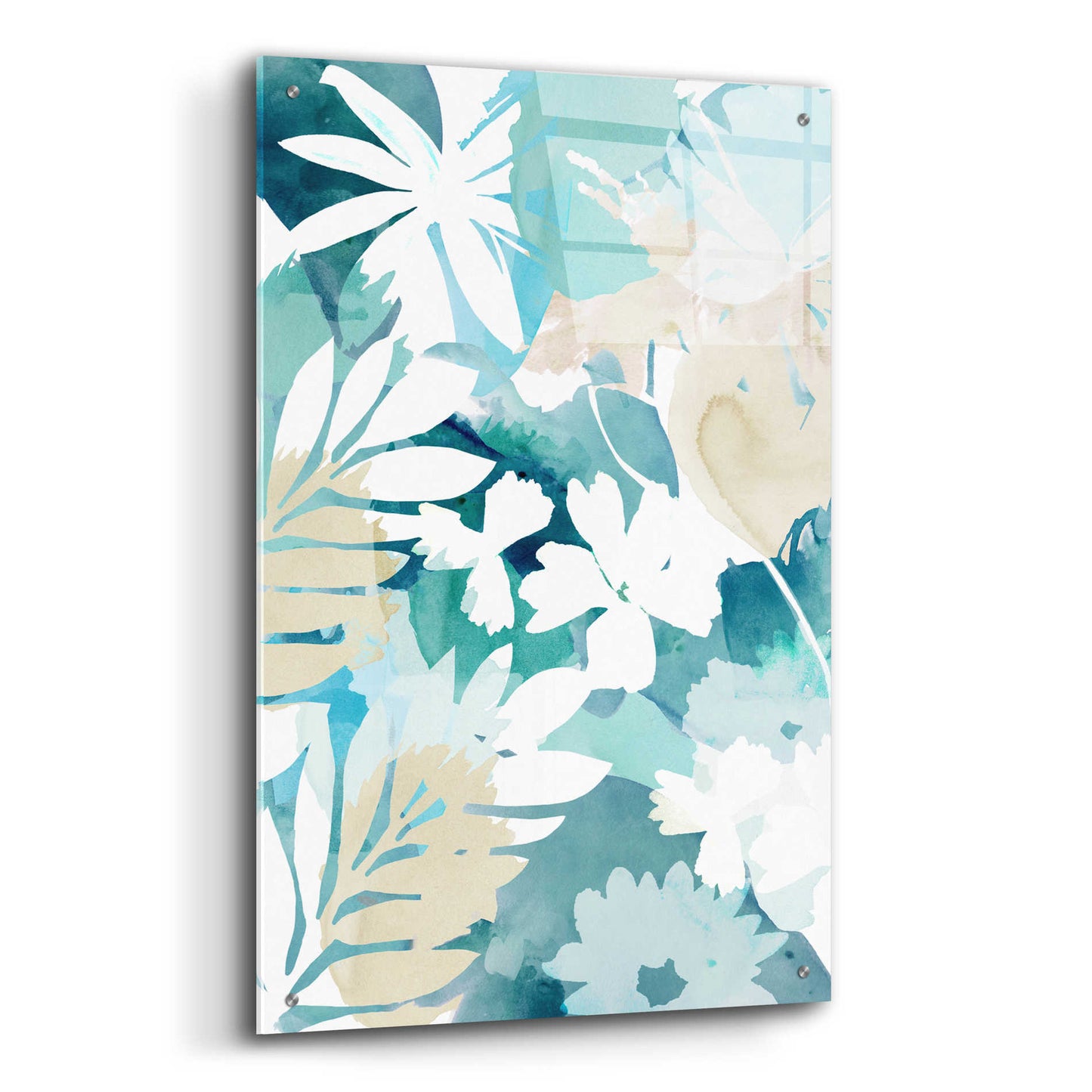 Epic Art 'Soft Blue Floral III' by Flora Kouta Acrylic Glass Wall Art,24x36