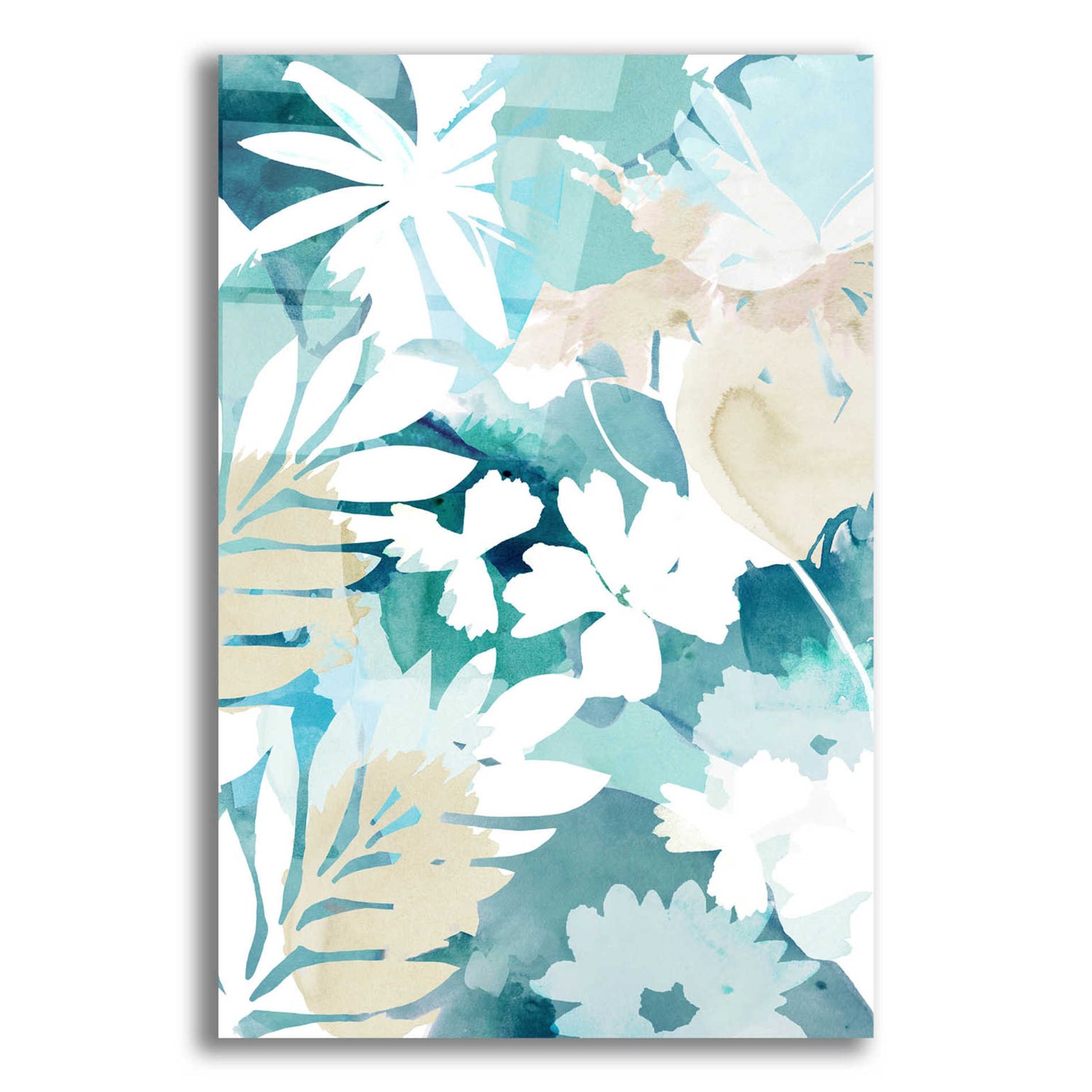 Epic Art 'Soft Blue Floral III' by Flora Kouta Acrylic Glass Wall Art