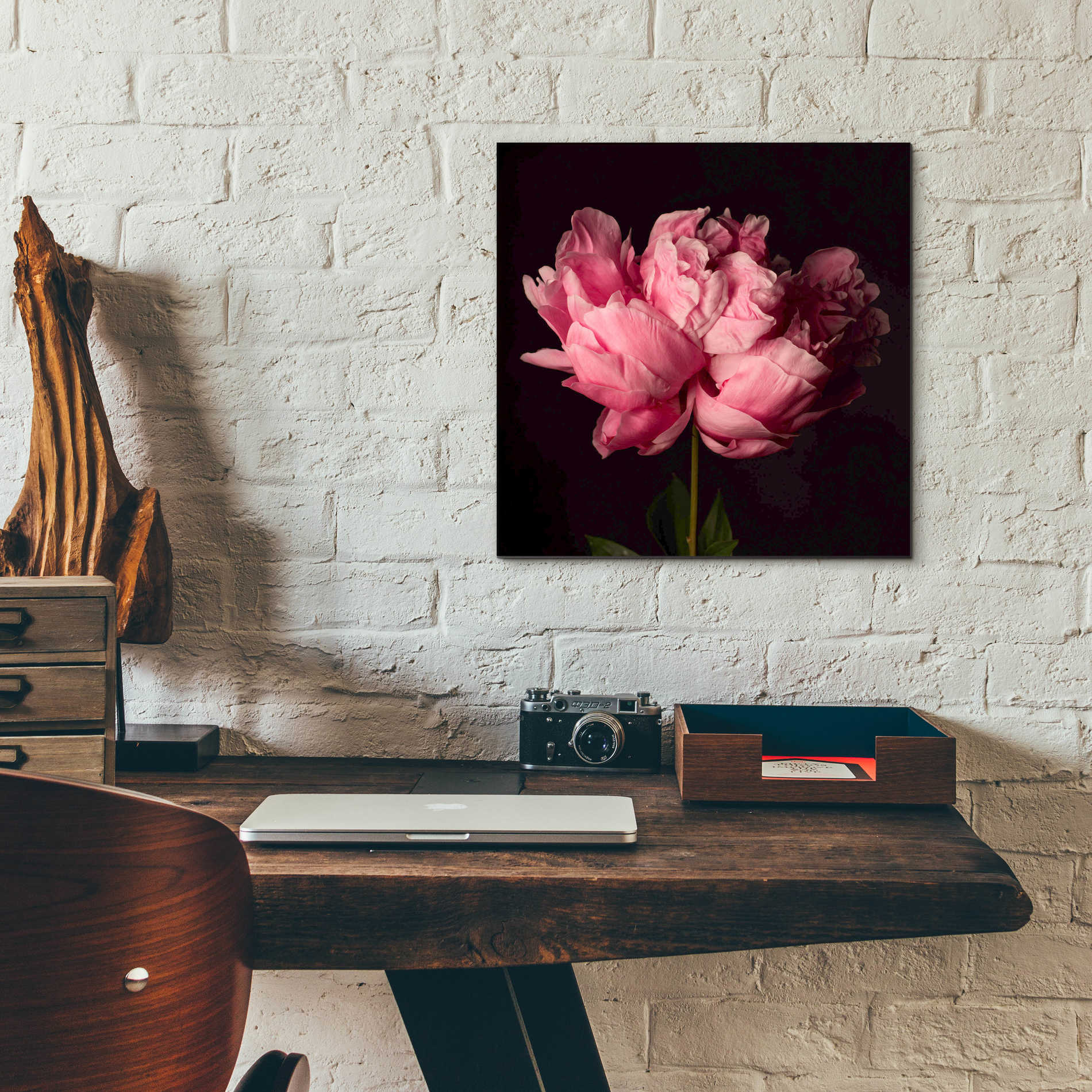 Epic Art 'Perfect Peony' by Leah McLean Acrylic Glass Wall Art,12x12