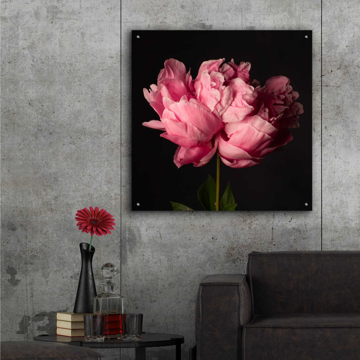 Epic Art 'Perfect Peony' by Leah McLean Acrylic Glass Wall Art,36x36