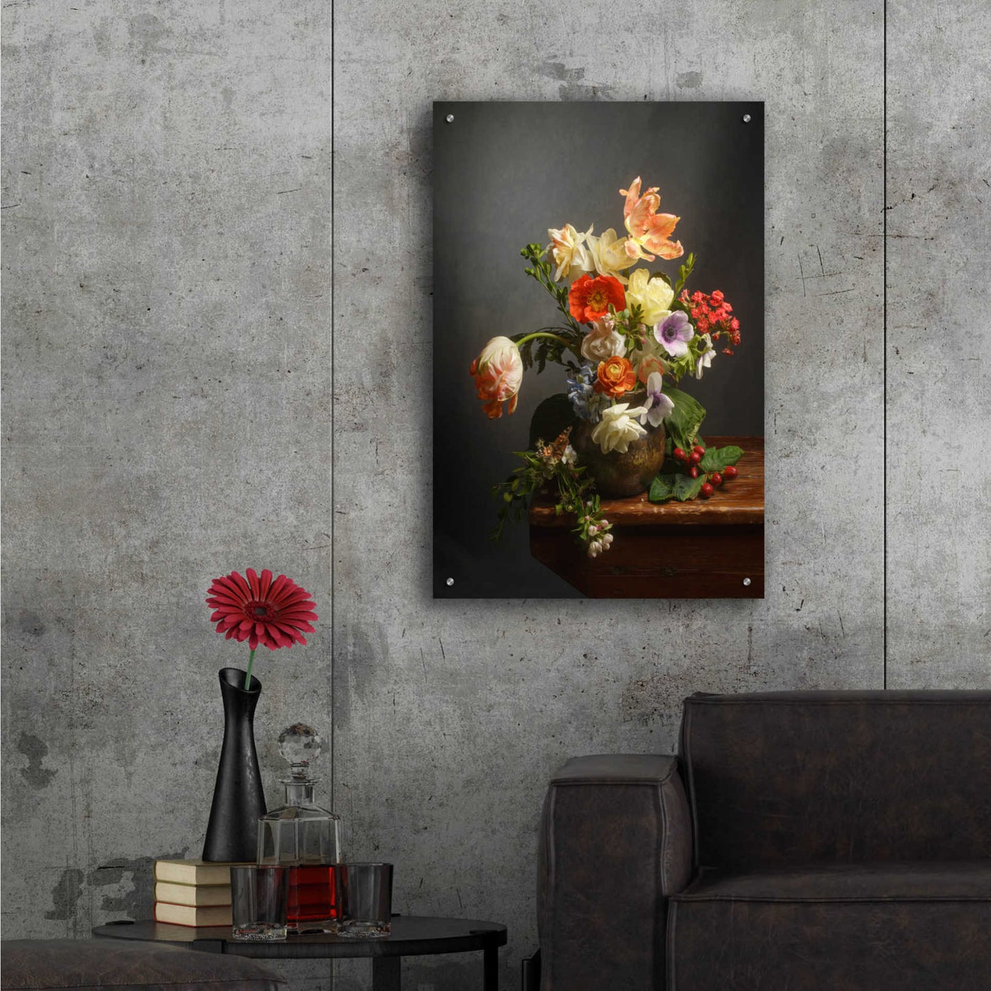 Epic Art 'A Study On Tulips' by Leah McLean Acrylic Glass Wall Art,24x36