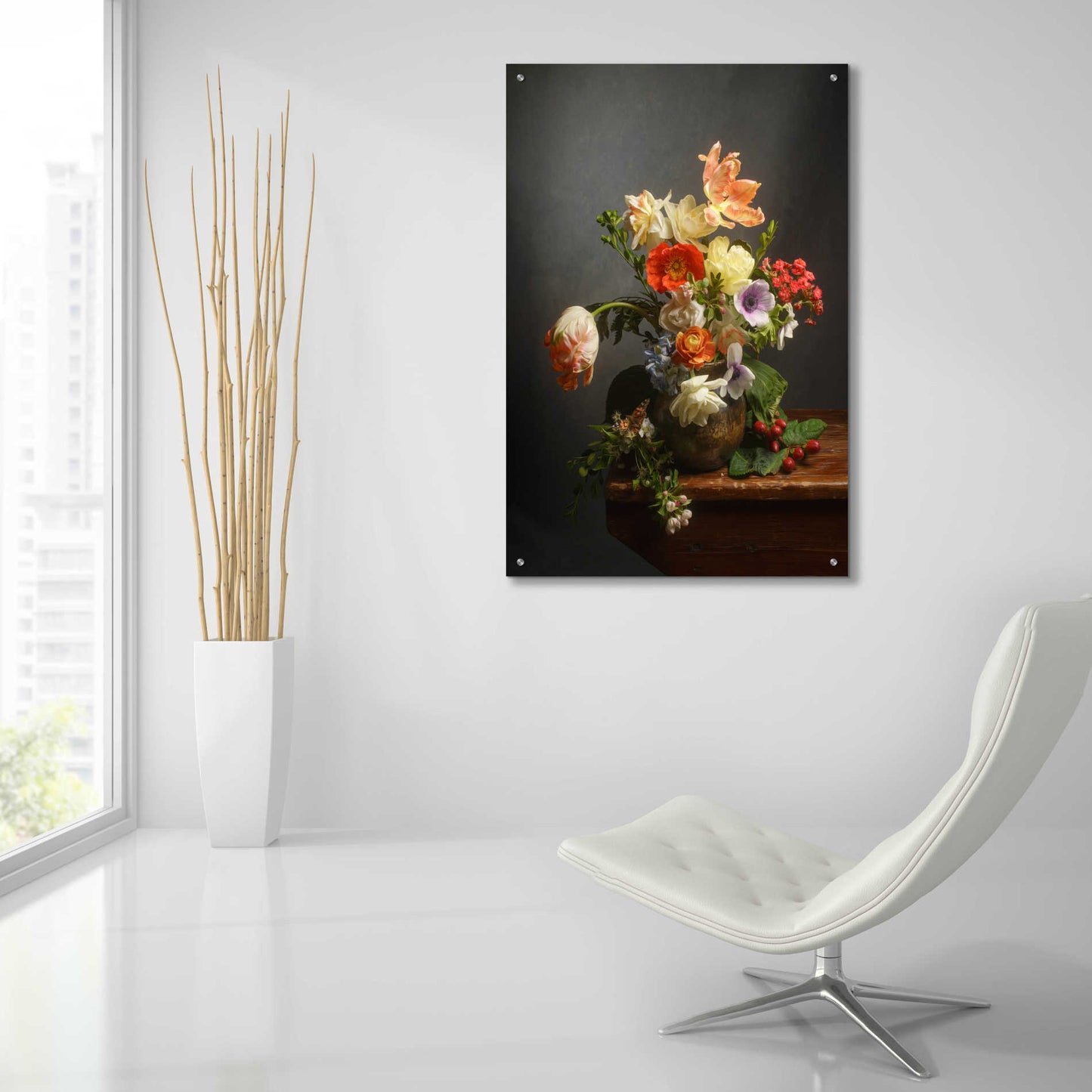 Epic Art 'A Study On Tulips' by Leah McLean Acrylic Glass Wall Art,24x36