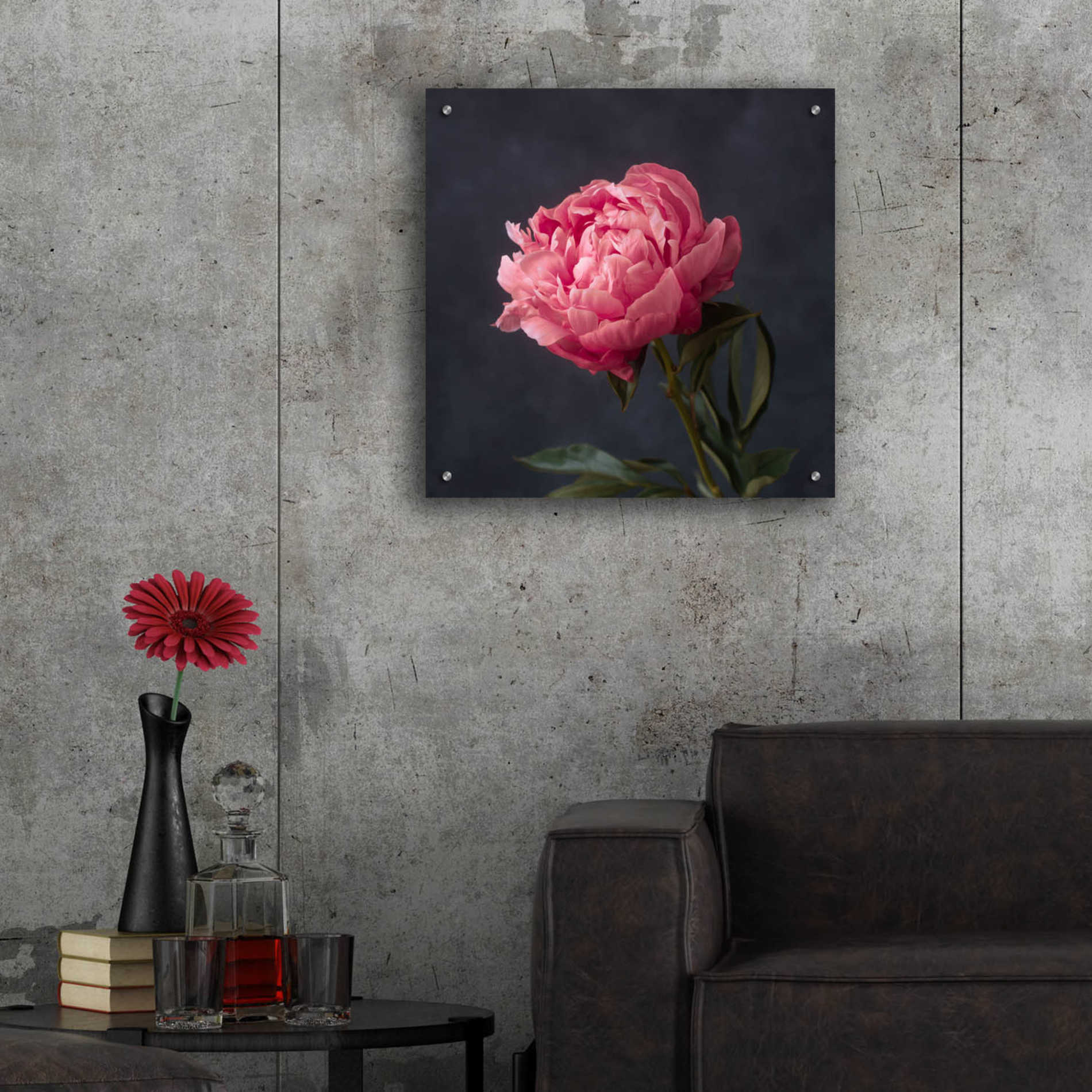 Epic Art 'Perfectly Pink' by Leah McLean Acrylic Glass Wall Art,24x24