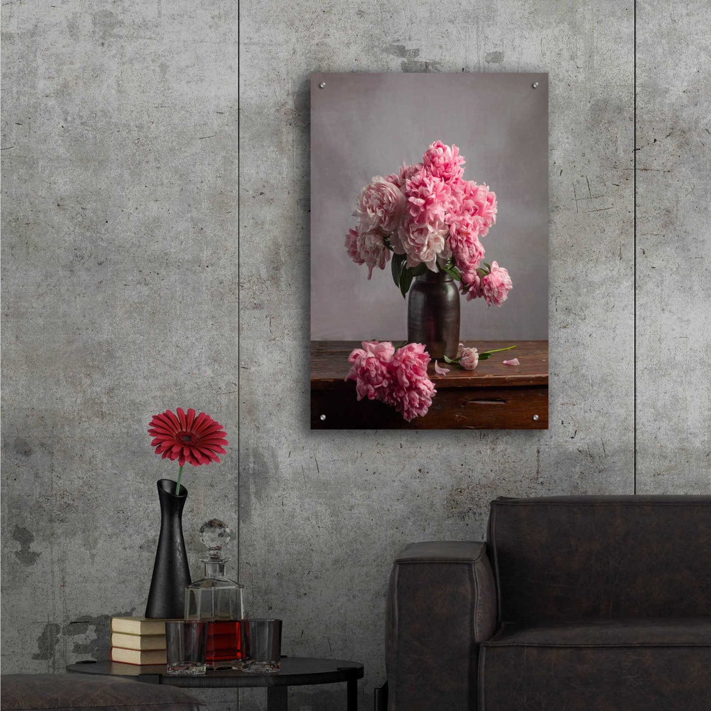 Epic Art 'Layers Of Pink' by Leah McLean Acrylic Glass Wall Art,24x36