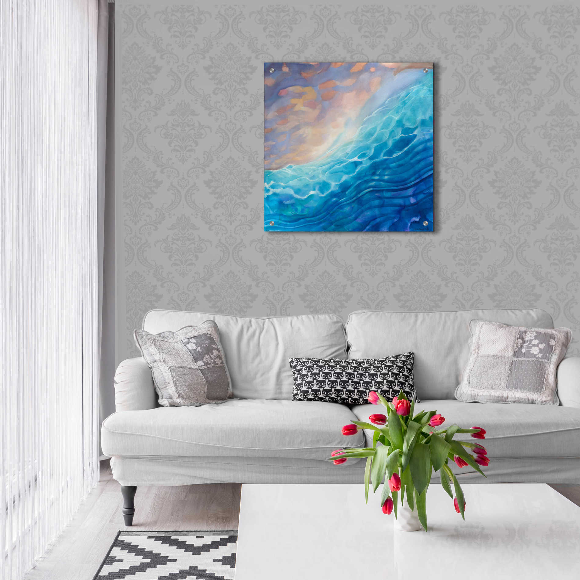 Epic Art 'Beachy Naples' by Louise Montillio Acrylic Glass Wall Art,24x24