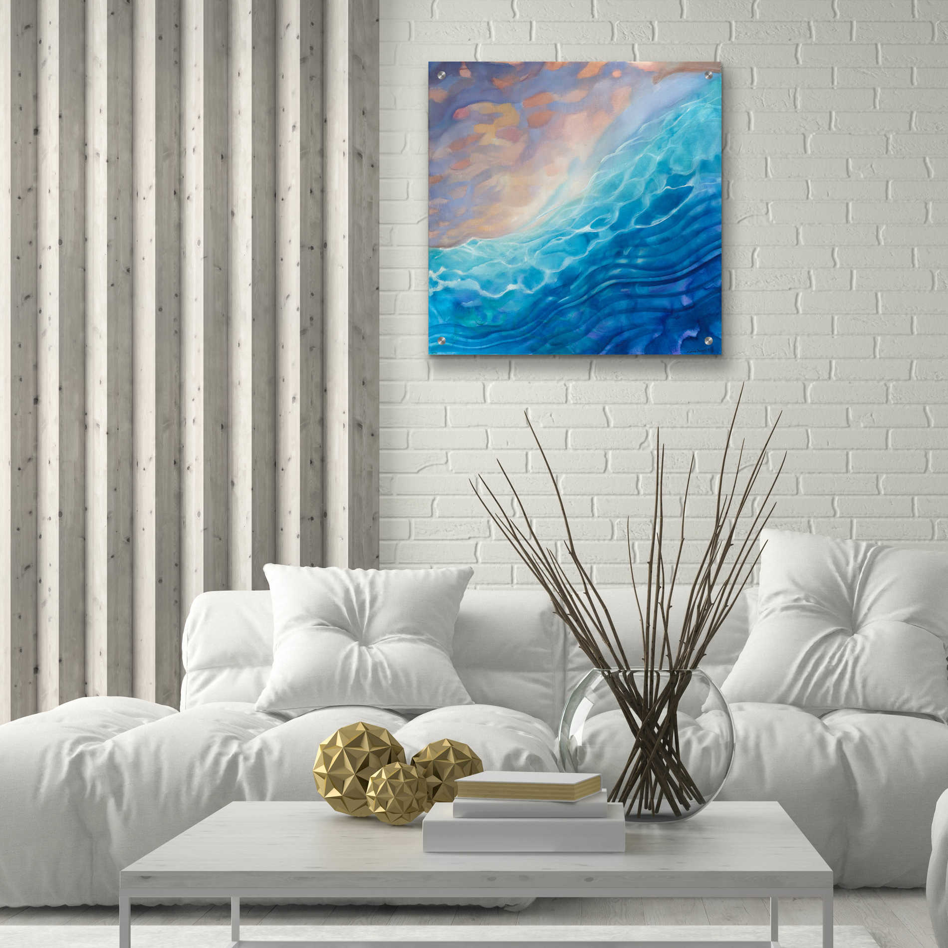 Epic Art 'Beachy Naples' by Louise Montillio Acrylic Glass Wall Art,24x24