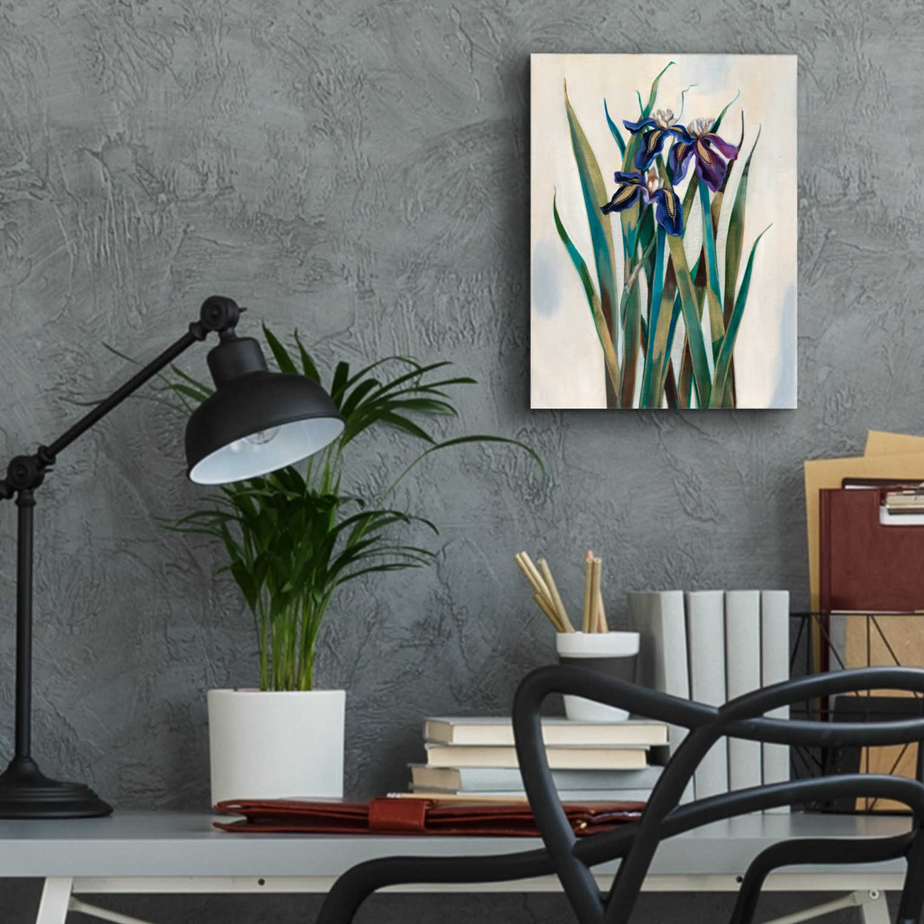 Epic Art 'Iris Inlay' by Louise Montillio Acrylic Glass Wall Art,12x16