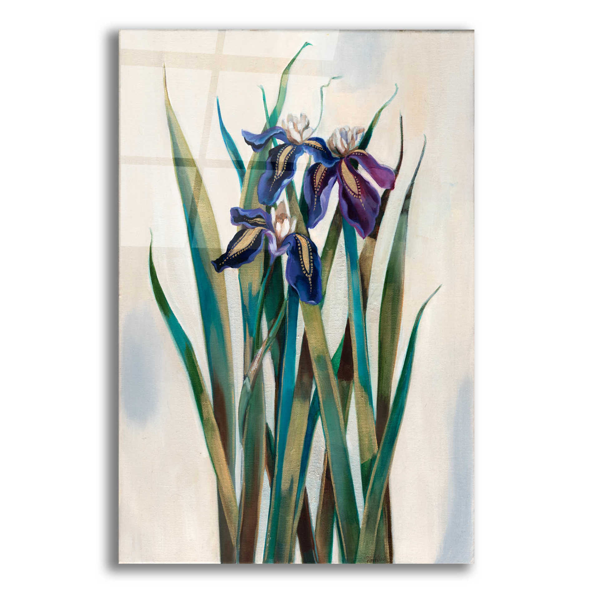 Epic Art 'Iris Inlay' by Louise Montillio Acrylic Glass Wall Art,12x16