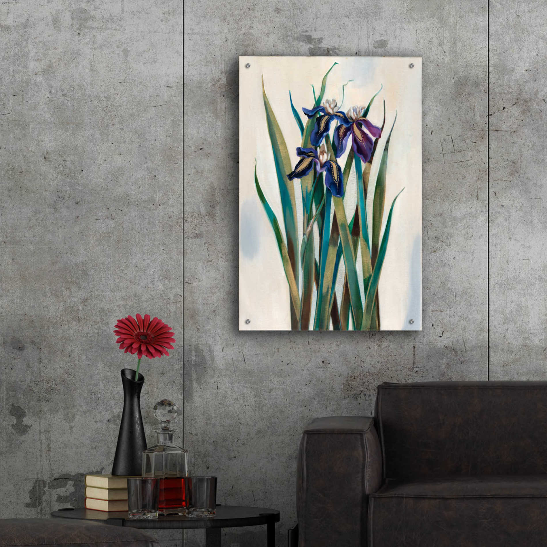 Epic Art 'Iris Inlay' by Louise Montillio Acrylic Glass Wall Art,24x36