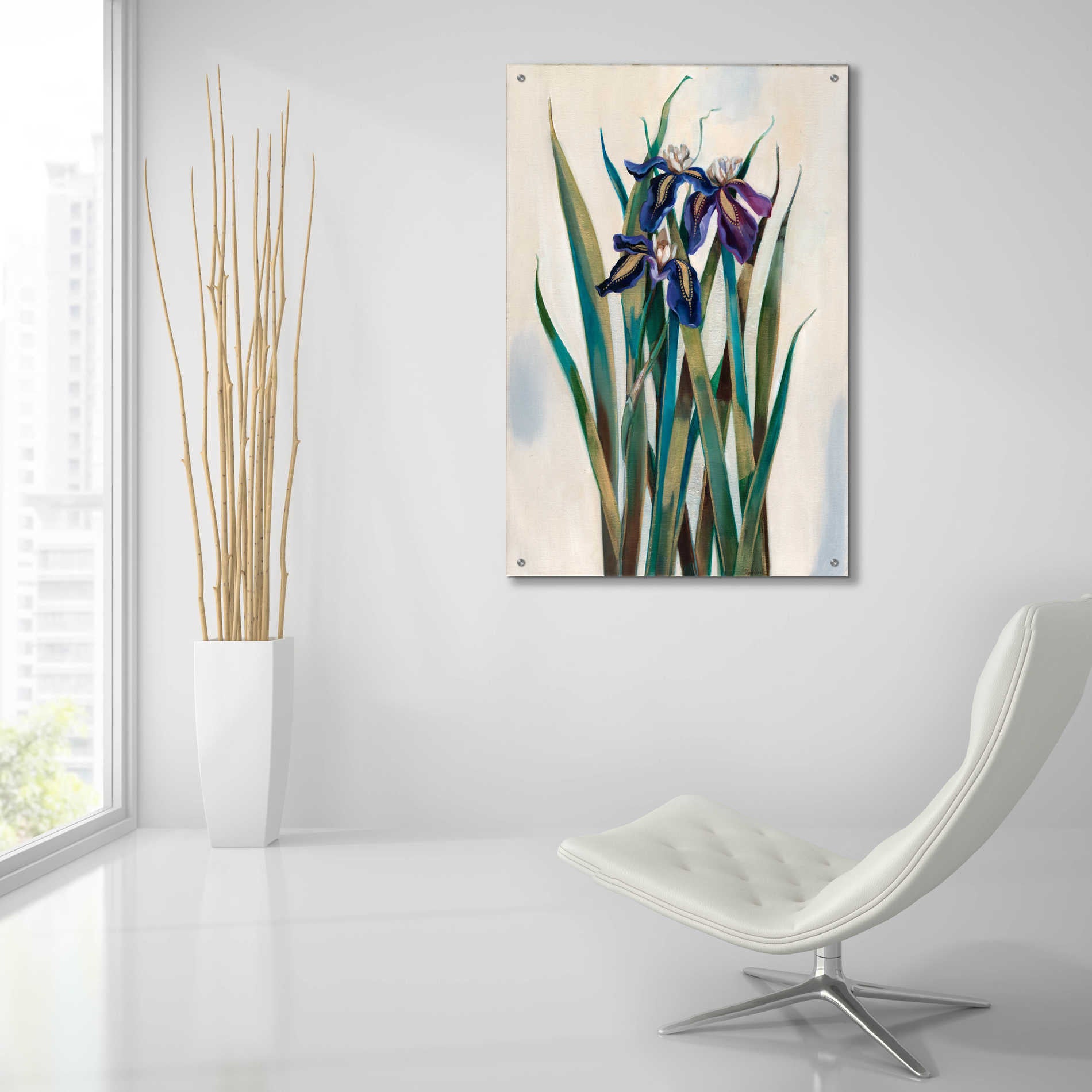 Epic Art 'Iris Inlay' by Louise Montillio Acrylic Glass Wall Art,24x36