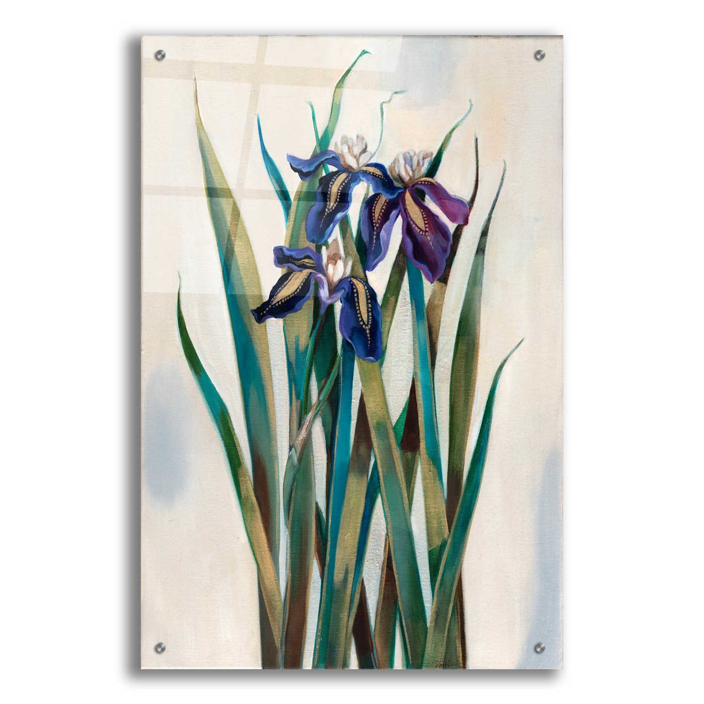 Epic Art 'Iris Inlay' by Louise Montillio Acrylic Glass Wall Art,24x36