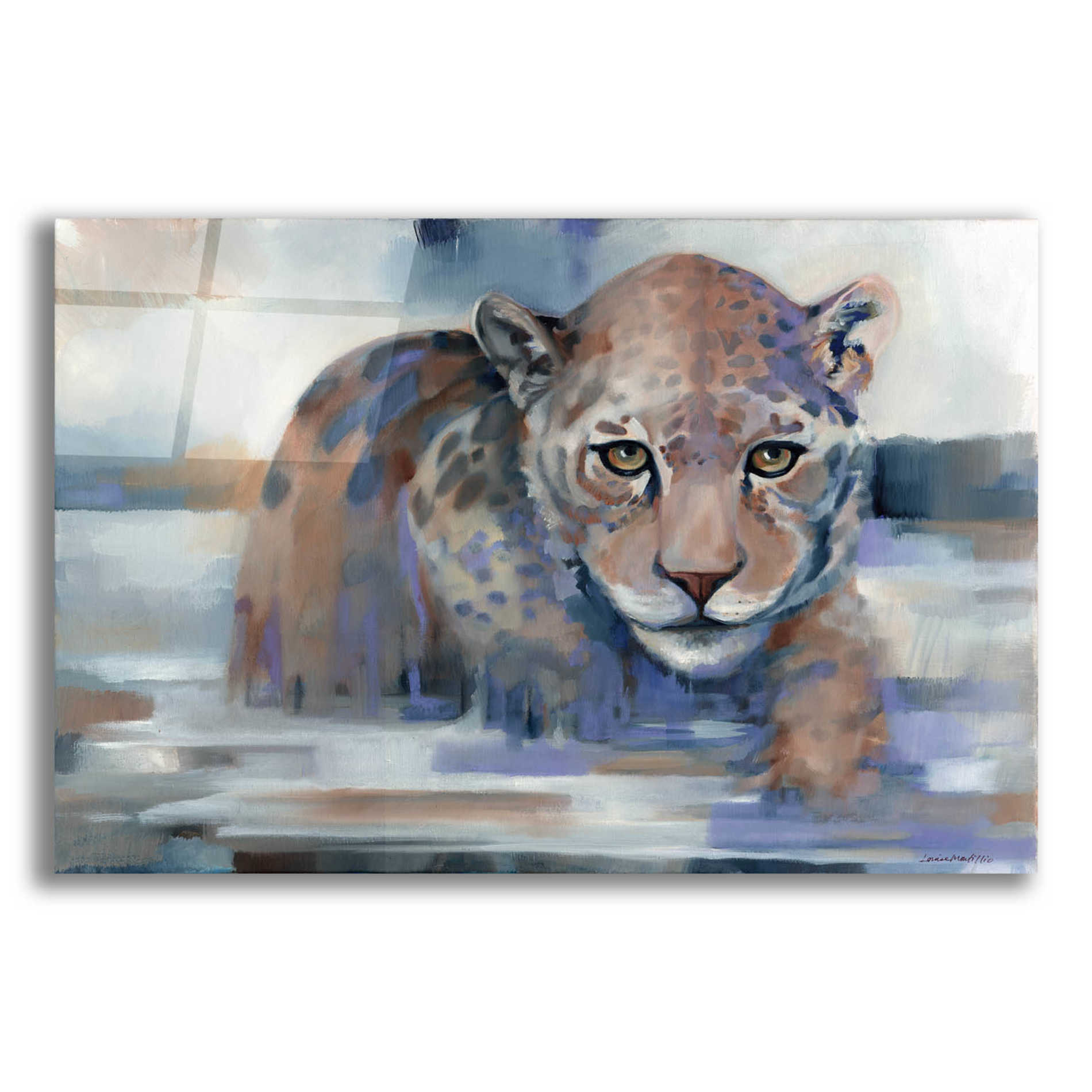 Epic Art 'Big Wet Kitty' by Louise Montillio Acrylic Glass Wall Art,16x12